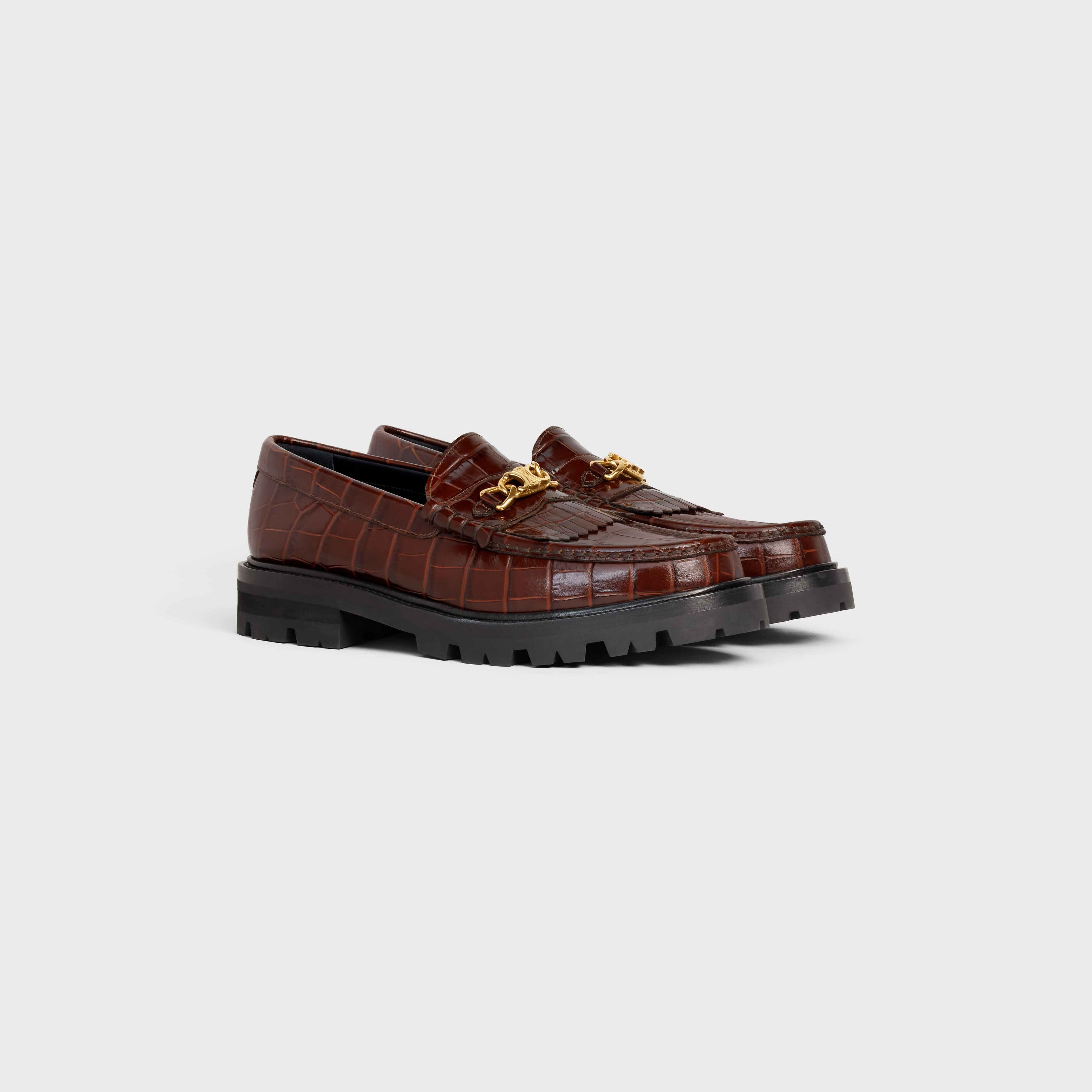 Celine o1bcso1str0724 Chunky Loafer Triomphe Crocodile Stamped Size US 6 / IT 36 - 2 Thumbnail