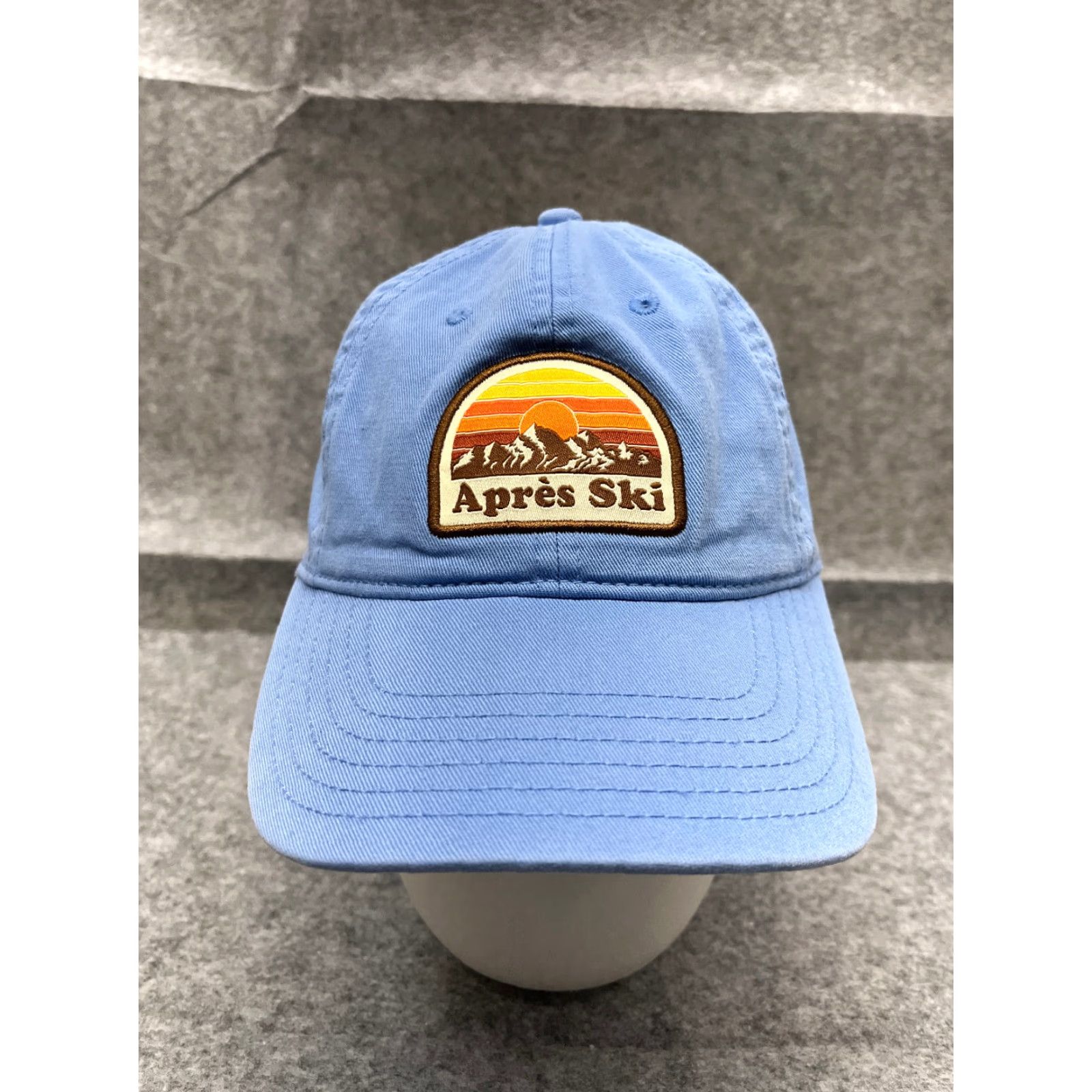 Vintage Après Ski After Skiing Hat Cap Strap Back Adult One Size Light Blue 100% Cotton Size ONE SIZE - 2 Thumbnail