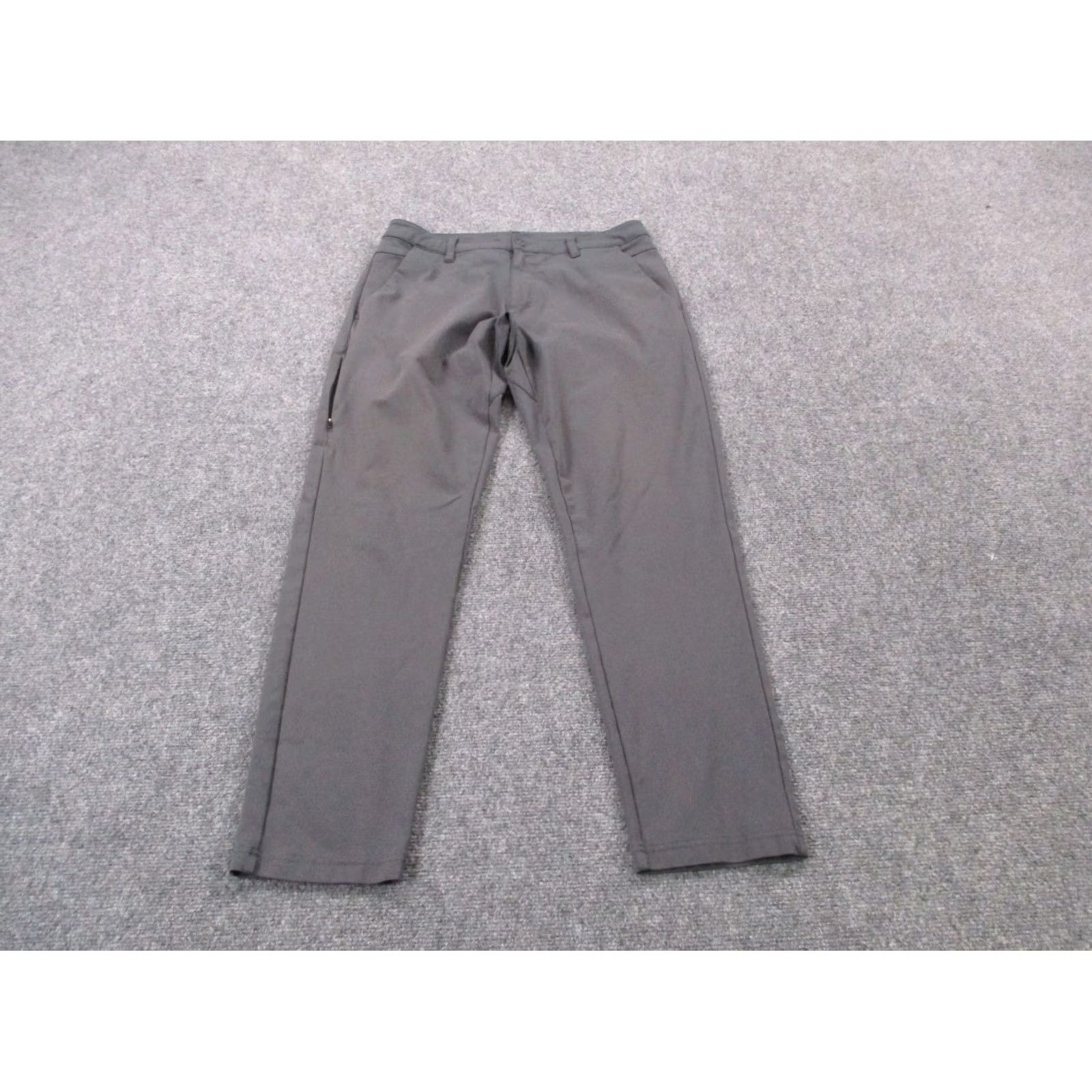 Vintage BYLT Pants Mens 34 Gray Chino Everyday Business Dress Casual 34" Inseam Flat Front Nylon Spandex Viscose Knit Pocket Logo Preppy Style Size US 34 / EU 50 - 2 Thumbnail