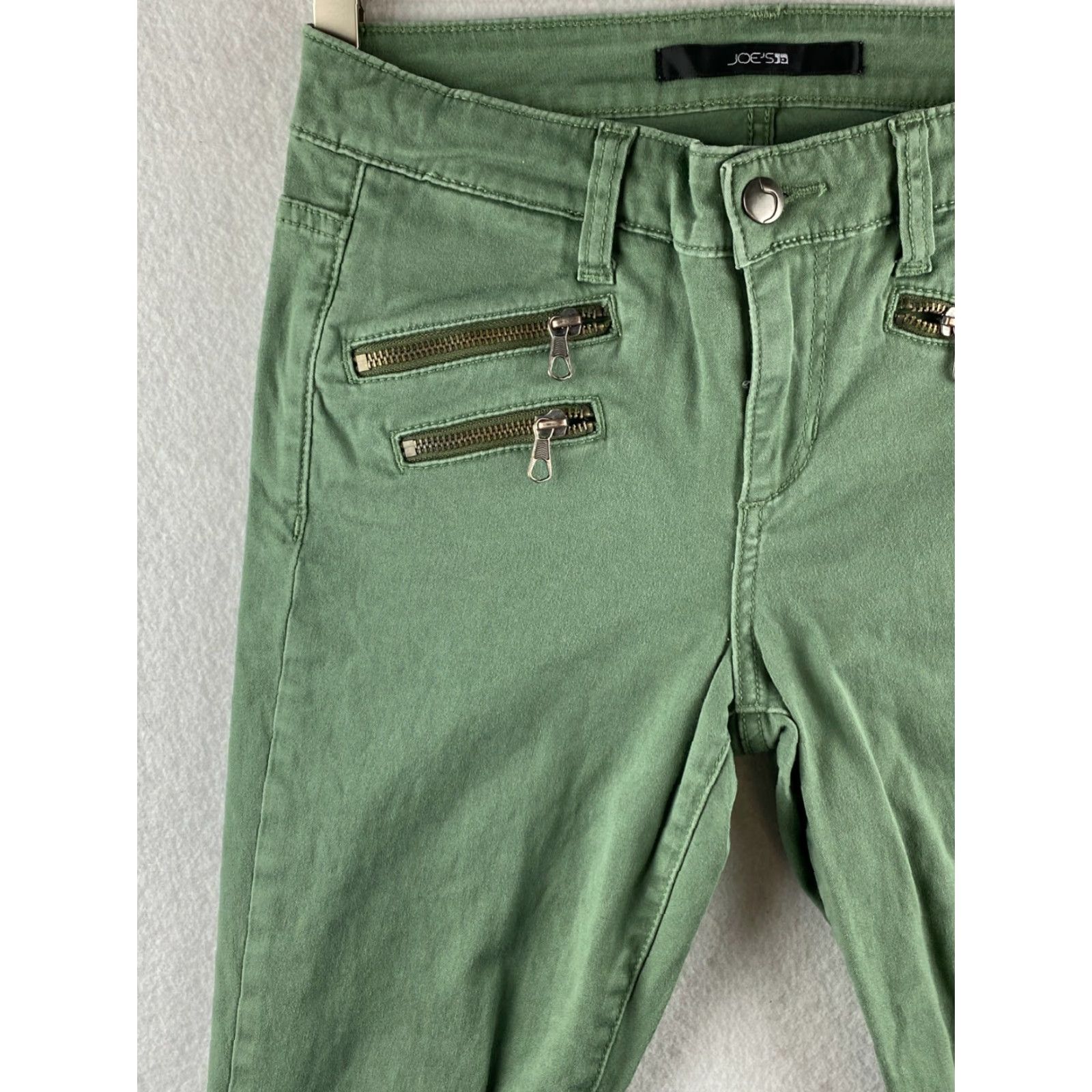 Vintage Joe's Jeans Womens Jeans Skinny Rocker 25 Green Denim Stretch Zipper Belt Loops Inseam 30.5 Tappered Regular Modern Casual Fall Spring Summer Winter 0 Size 42" / US 20 - 7 Thumbnail