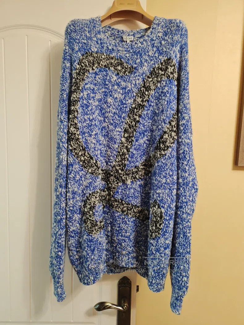 Loewe Loewe Blue and White Snowflake Large Logo Sweater Size US M / EU 48-50 / 2 - 1 Thumbnail