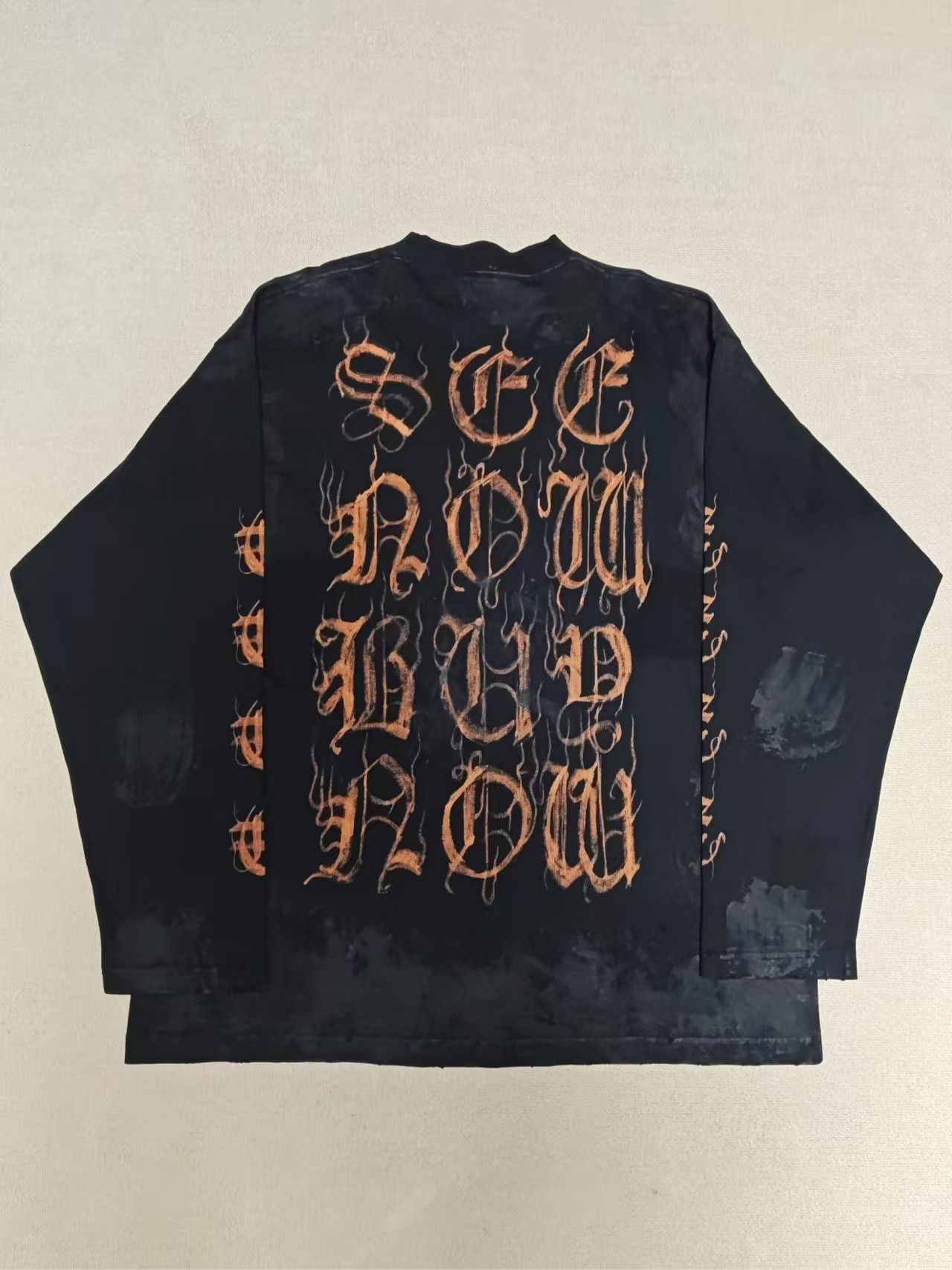 Balenciaga Balenciaga 23fw Loose Clay Dye Sanskrit Destruction Long Sl Size US S / EU 44-46 / 1 - 2 Thumbnail