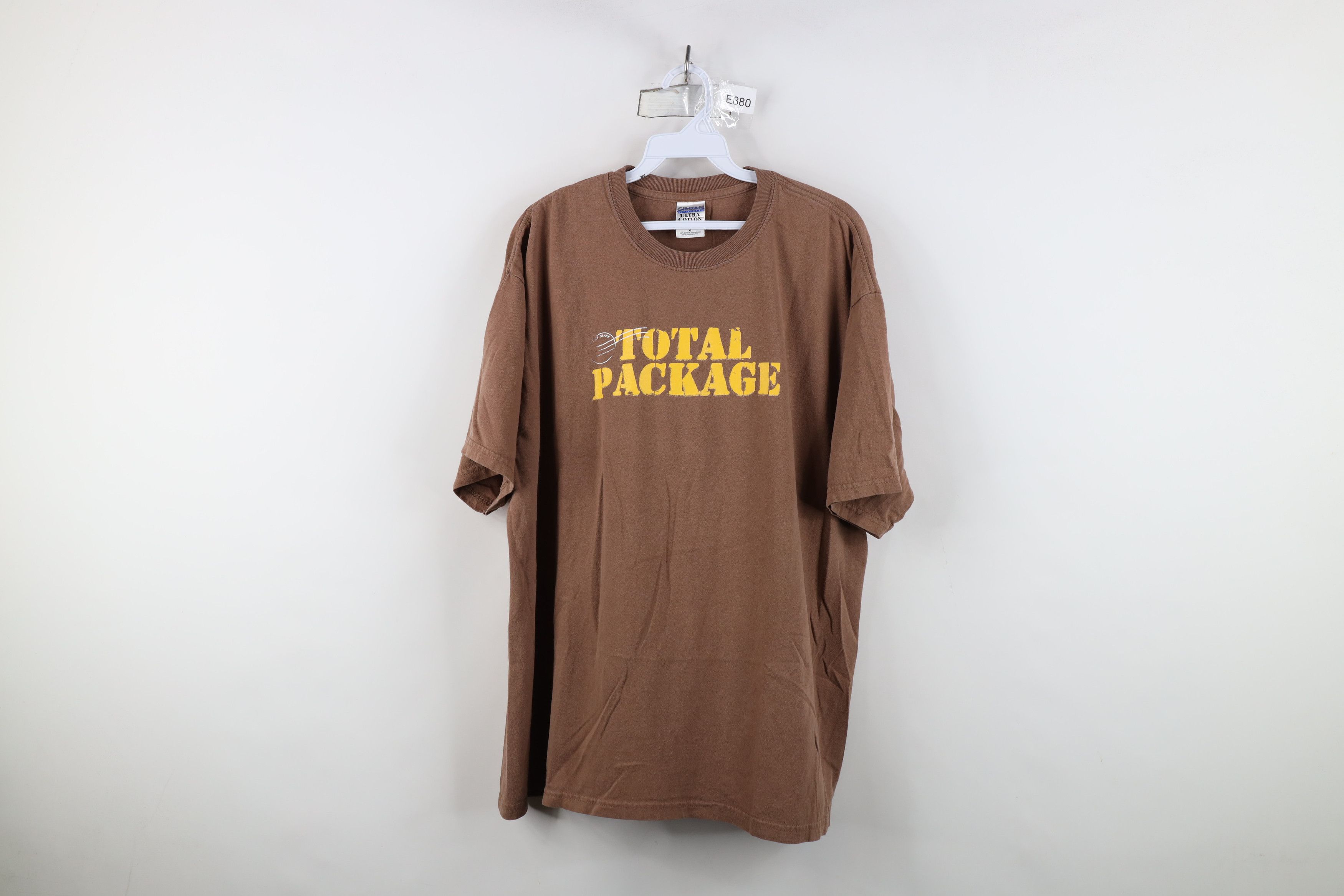 Vintage Vintage 90s Y2K Package USPS Postage Stamp T-Shirt Brown Size US XL / EU 56 / 4 - 1 Thumbnail