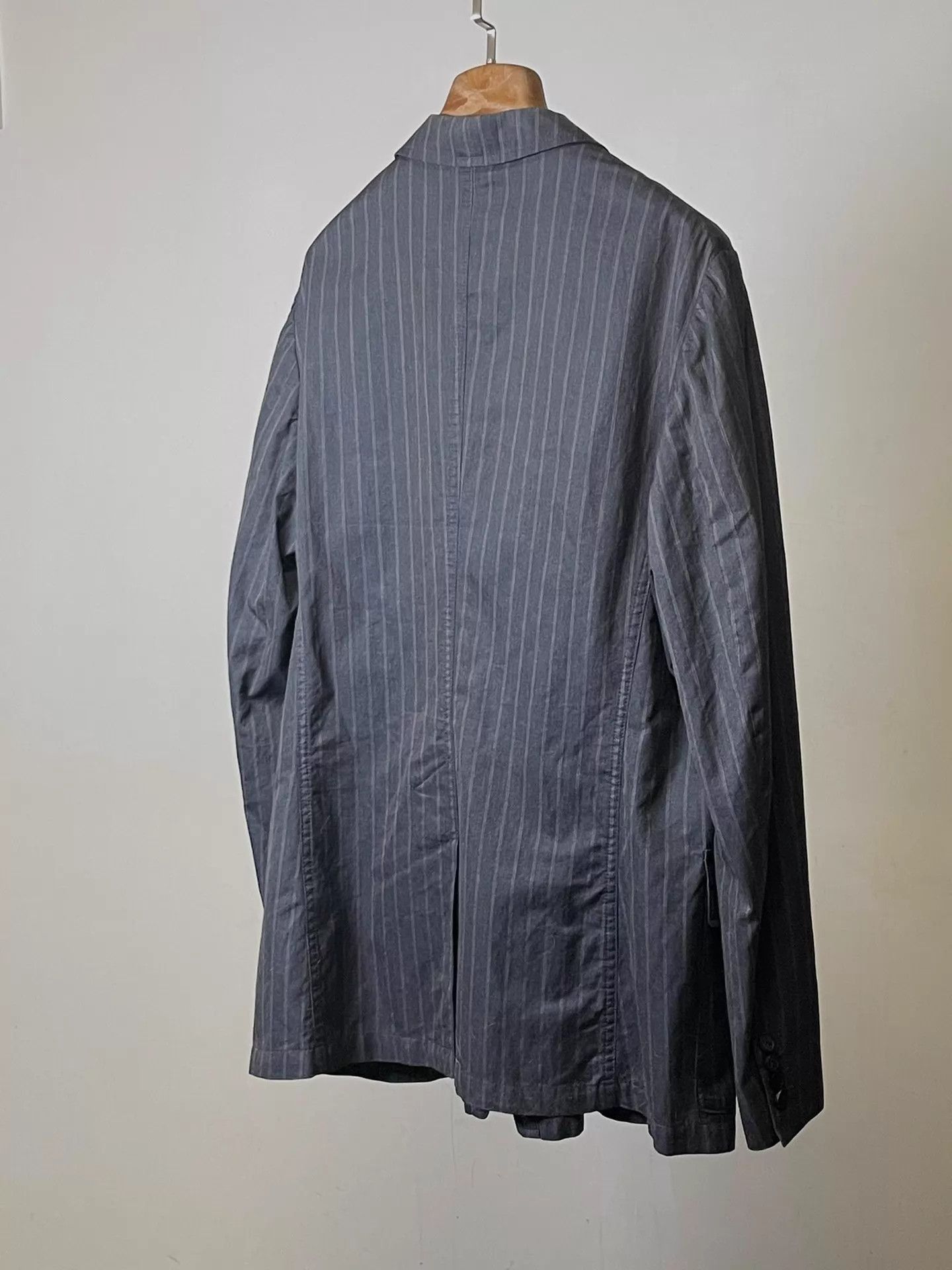 Dries Van Noten Blue Striped Lightweight Button-Front Jacket Size US S / EU 44-46 / 1 - 5 Thumbnail