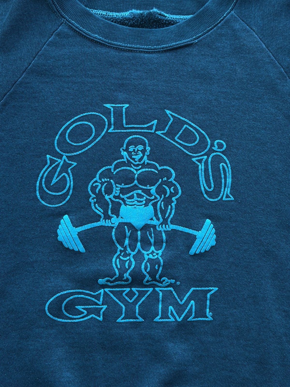 Vintage *RARE* GOLD’S GYM 80s BODYBUILDING SWEATER BOXY Size US XL / EU 56 / 4 - 6 Thumbnail