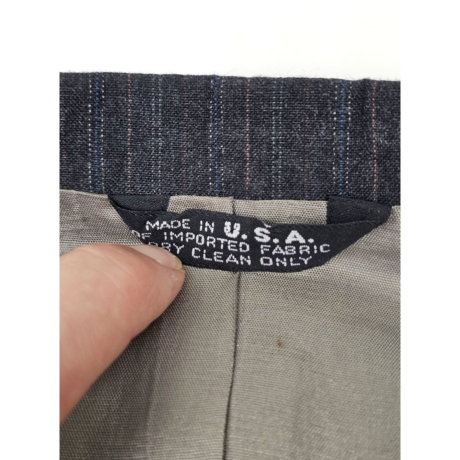 Vintage Sergio Valente 2 Piece Wool Lined Suit Men’s Jacket 40R Pants 34x31 Gray Pinstripe Size 40R - 6 Thumbnail