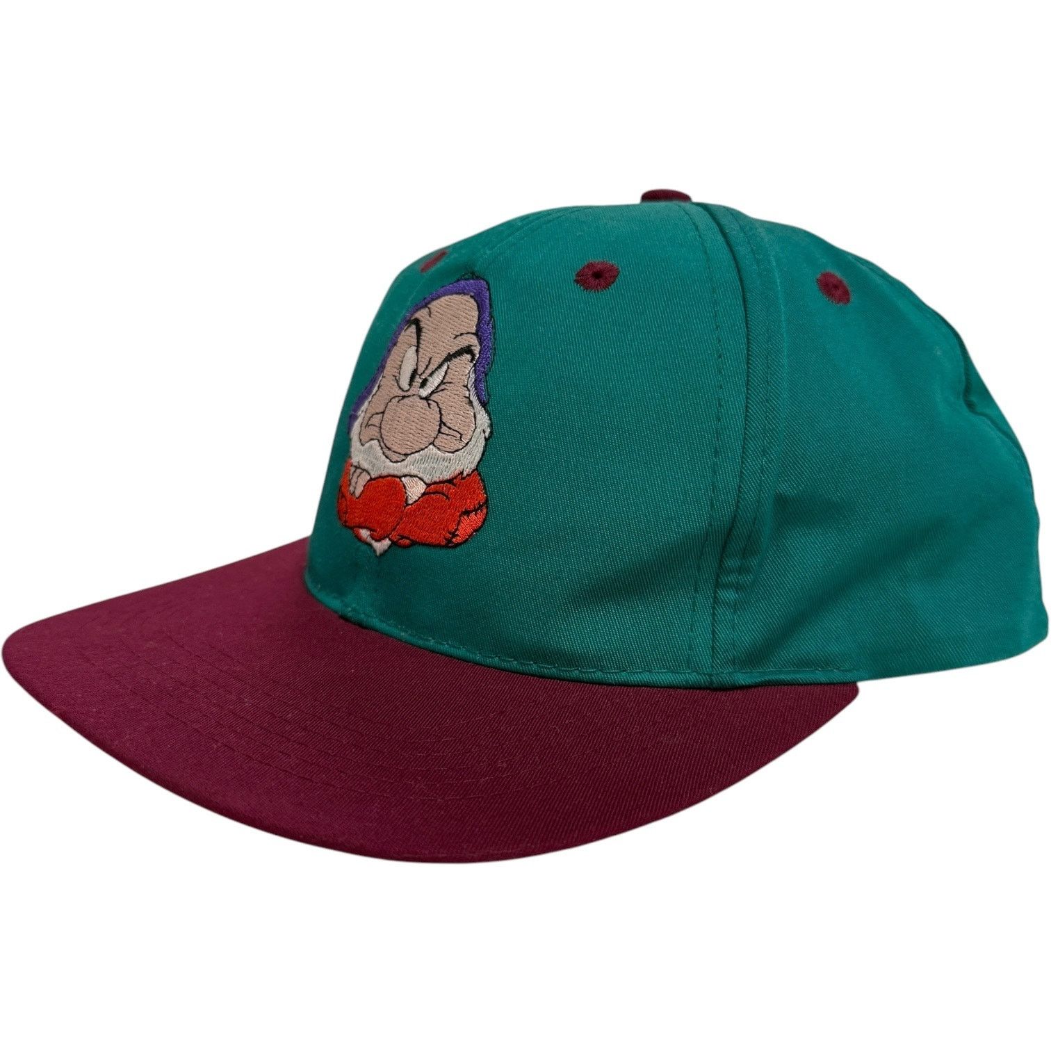 Disney Vintage Disney Snow White Grumpy Embroidered Snapback Hat Size ONE SIZE - 2 Thumbnail