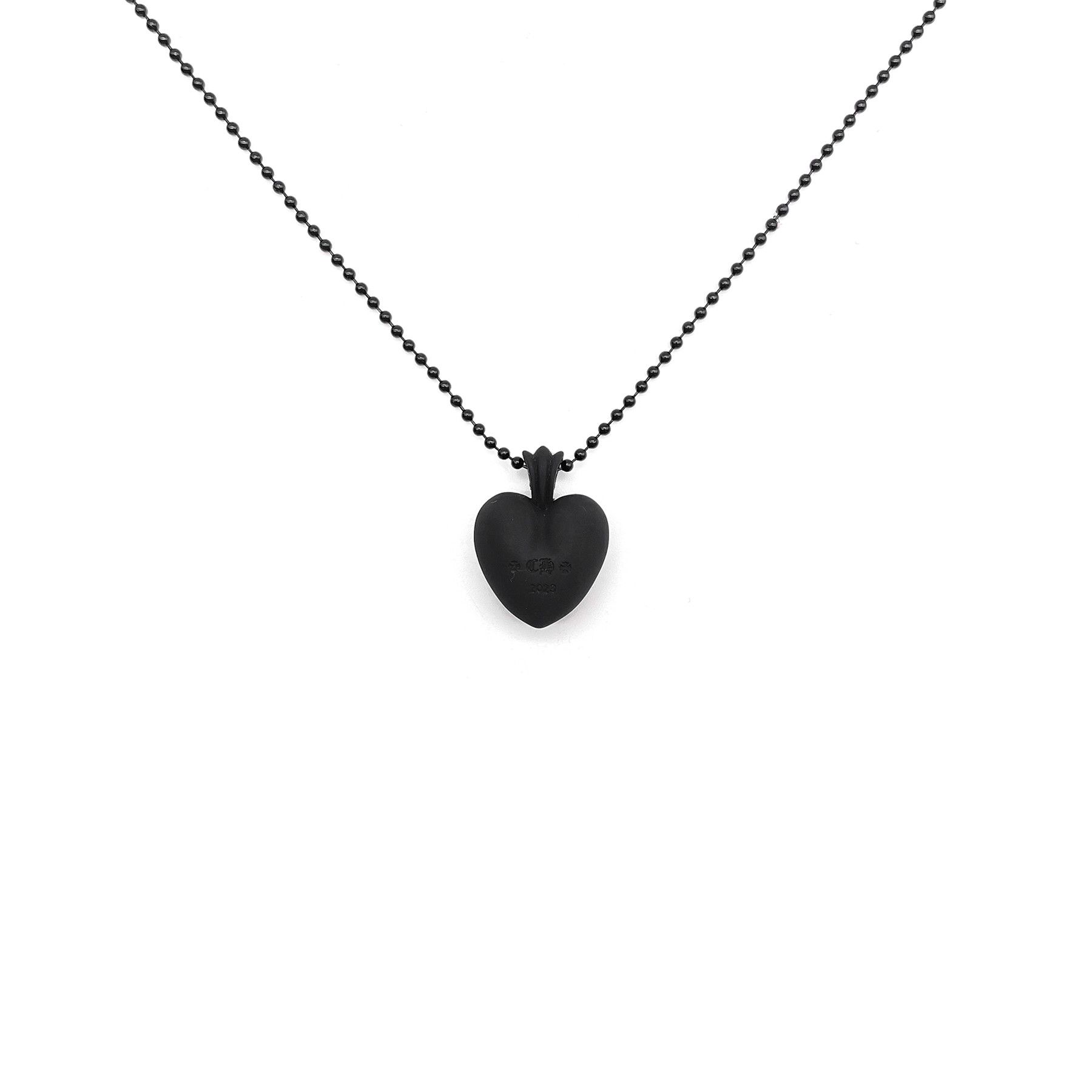 Chrome Hearts Chrome Hearts Black Resin Heart Pendant Ball Chain Necklace Size ONE SIZE - 2 Thumbnail