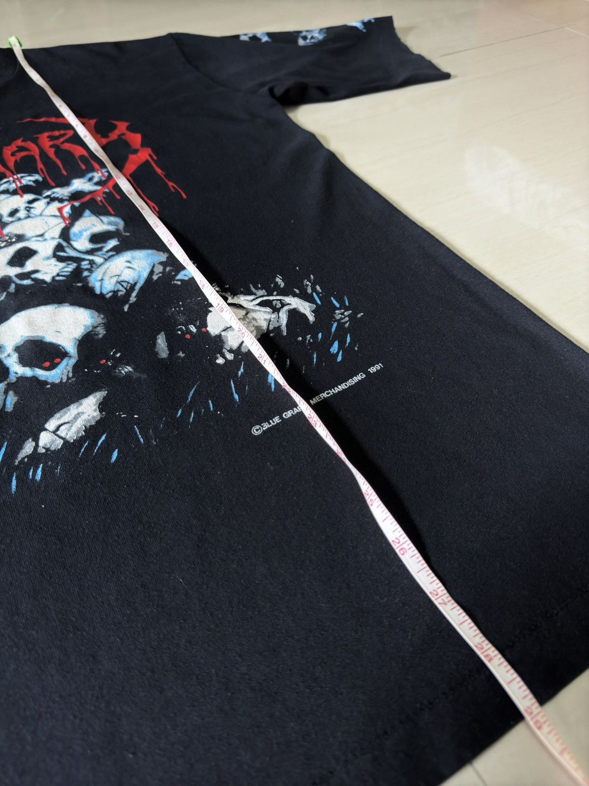 Band Tees × Vintage 1991 Obituary Cause Of Death Metal 90s Tee Blue Grape Shirt Size US L / EU 52-54 / 3 - 13 Thumbnail