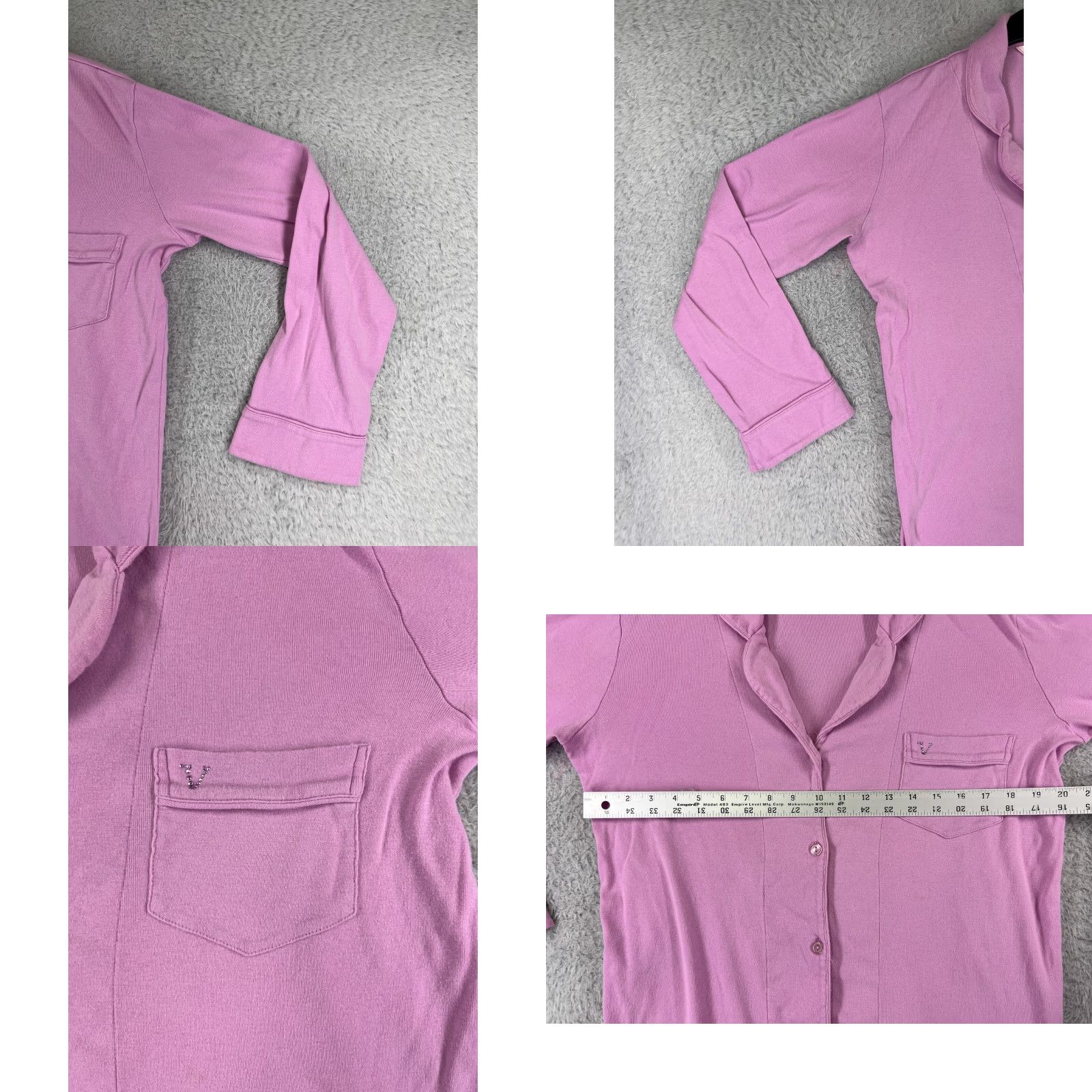 Victoria's Secret Victoria's Secret Pajama Top Women S Pink Button Up Long Sleeve Collar Size S / US 4 / IT 40 - 8 Thumbnail
