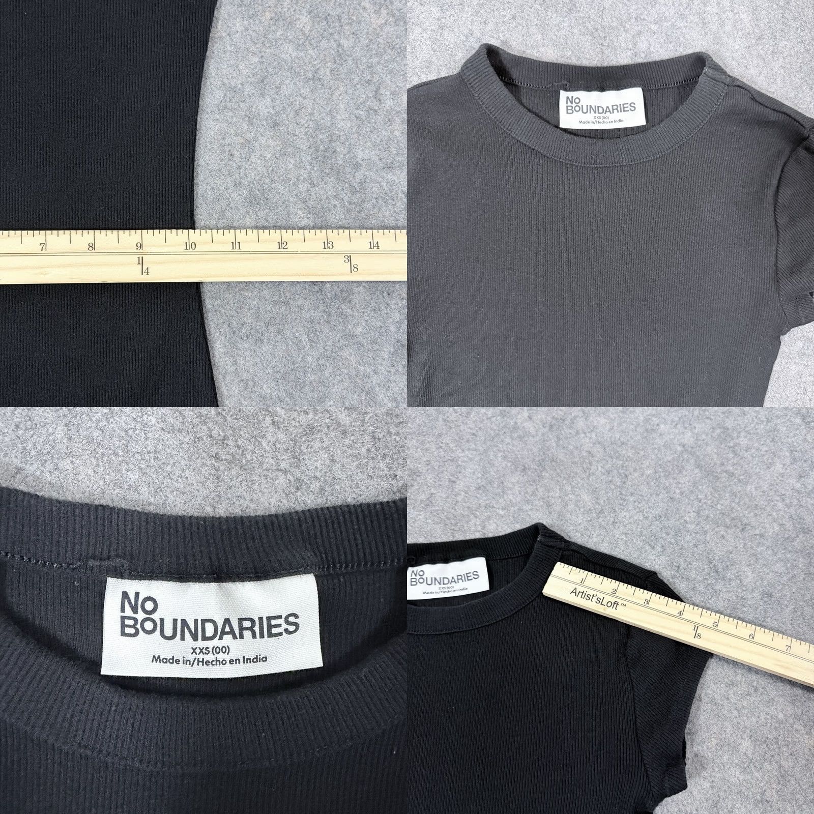 Vintage No Boundaries Slimmed Dress Fit Women's XXS Black Casual Stretch Ribbed Crew Neck Short Sleeve A-Line Dress 90s Modern Vintage (if applicable) Womens Size XXS / US 00 / IT 34 - 9 Thumbnail