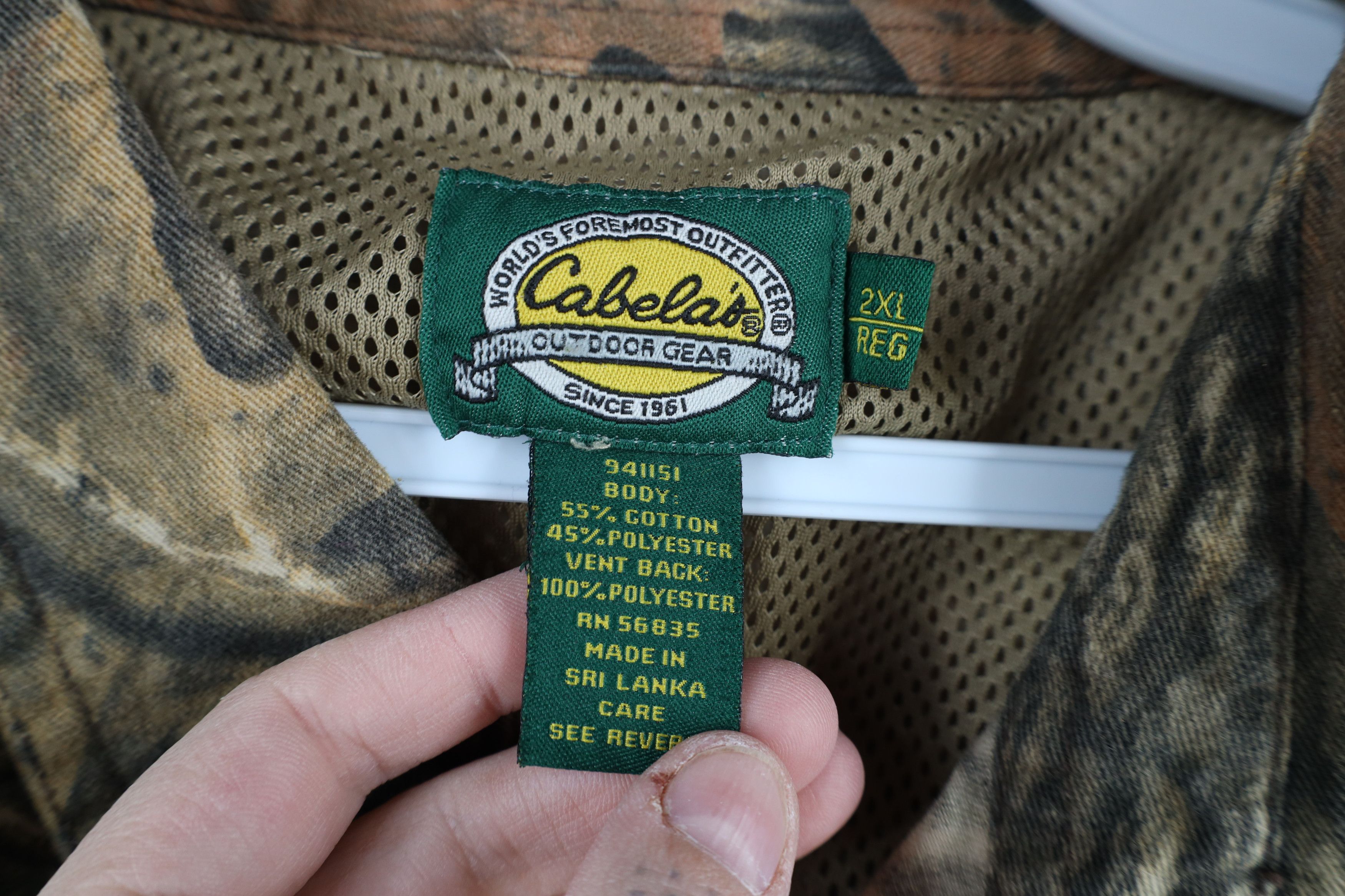 Cabelas × Vintage Vintage Cabelas Camouflage Short Sleeve Shooting Shirt Size US XXL / EU 58 / 5 - 6 Thumbnail