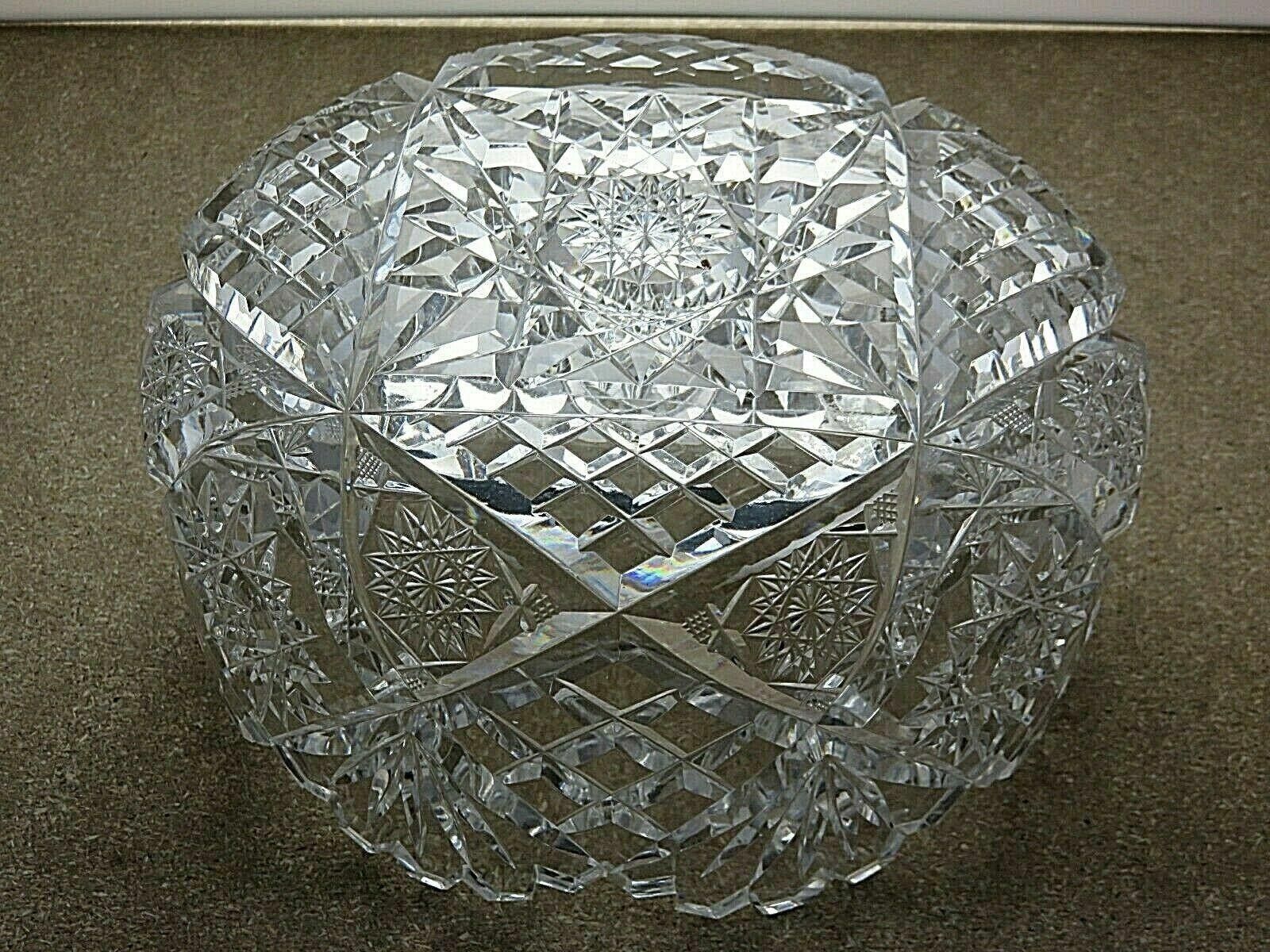 The Unbranded Brand American Brilliant Period Crystal Hobstar Cut Fruit Bowl Size ONE SIZE - 7 Thumbnail