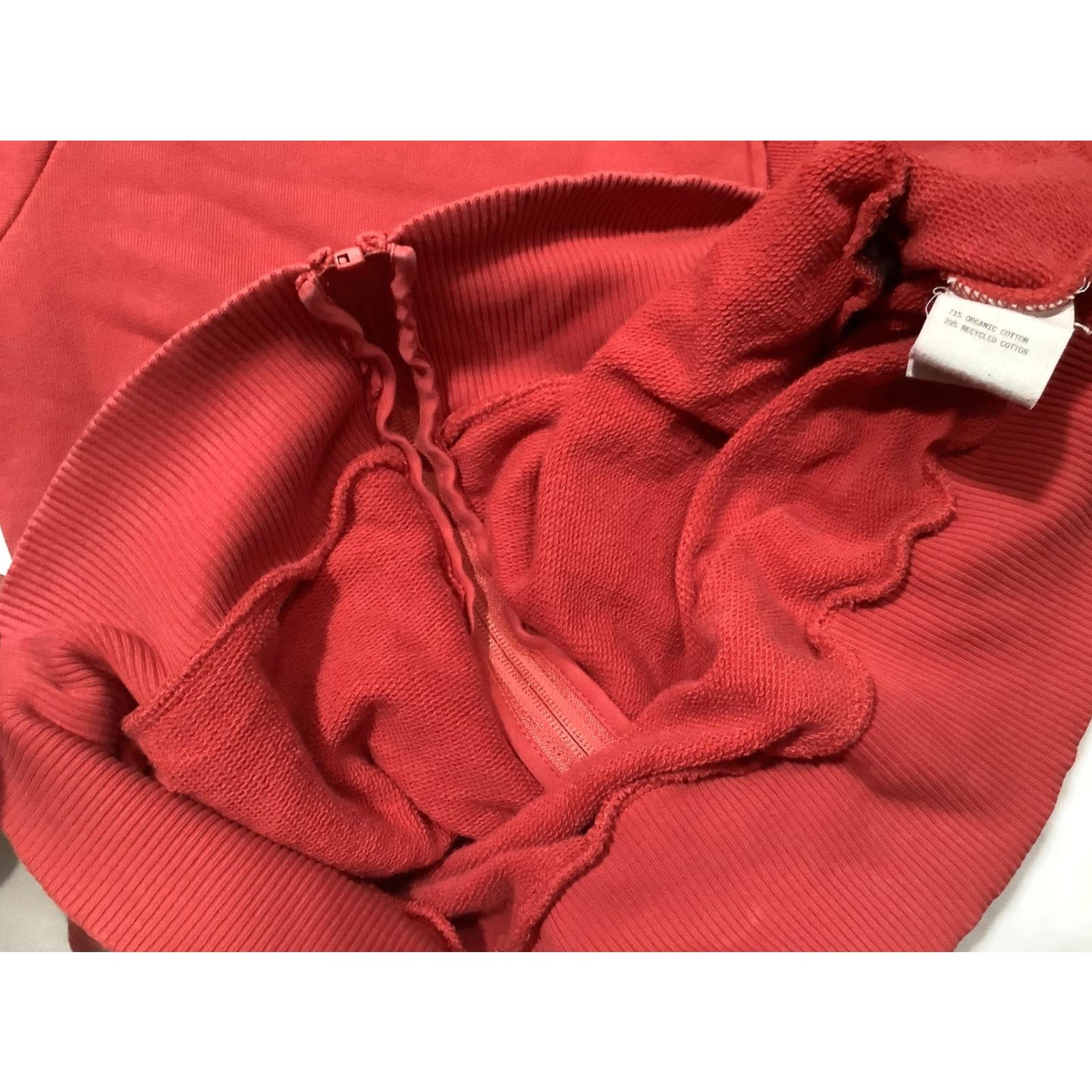 Pangaia PANGAIA Hoodie Mens XL Red WORTHY OF LOVE Graphic Full Zip Fleece Casual Size US XL / EU 56 / 4 - 7 Thumbnail