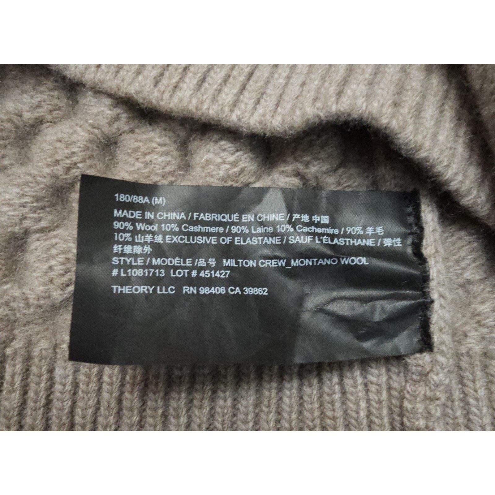 Theory Theory Milton Crew Knit Wool Cashmere Fossil Melonge Montano Size US M / EU 48-50 / 2 - 5 Thumbnail