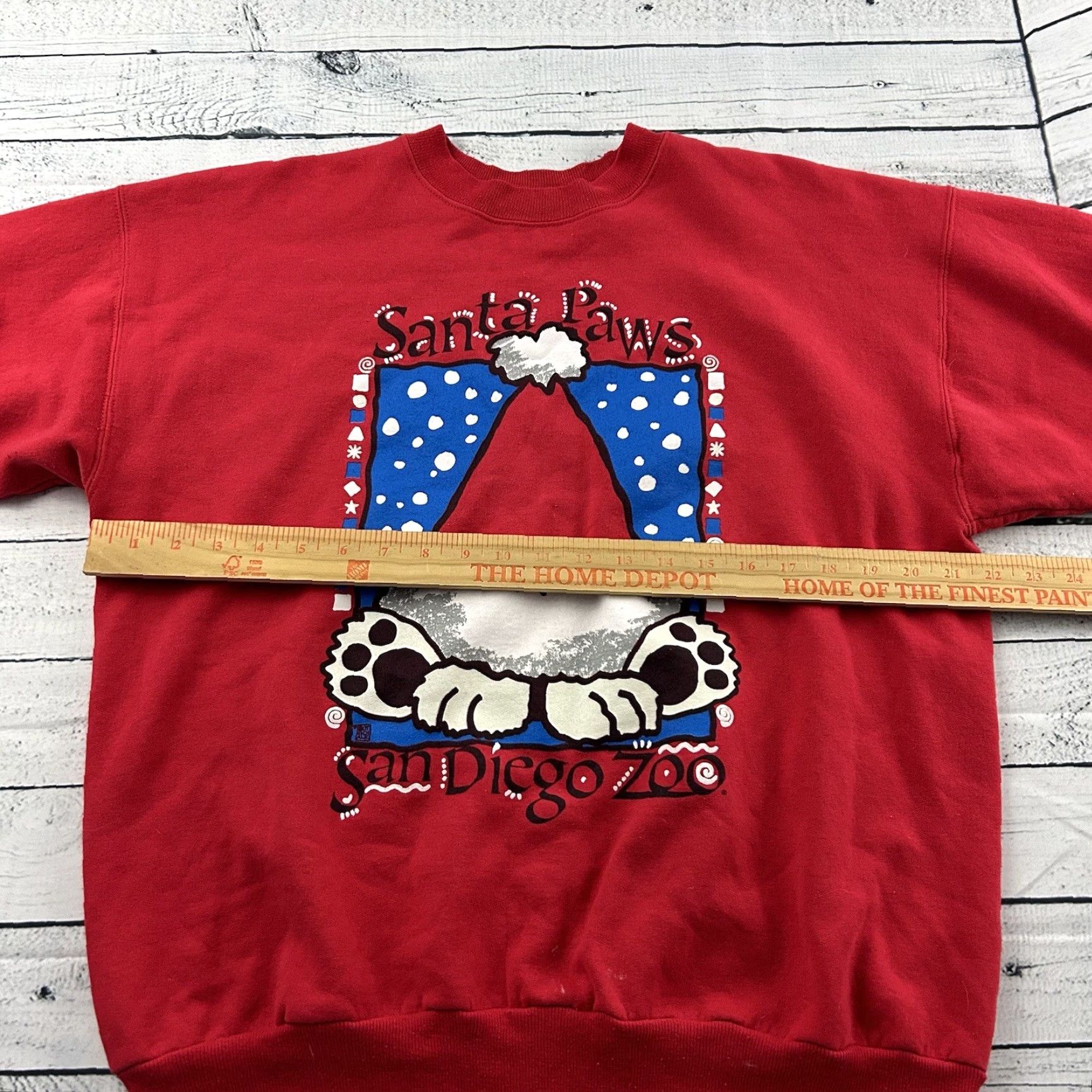 Hanes Vintage Hanes Santa Paws San Diego Zoo Pullover Crewneck Sweatshirt Men L Red Size US L / EU 52-54 / 3 - 5 Thumbnail