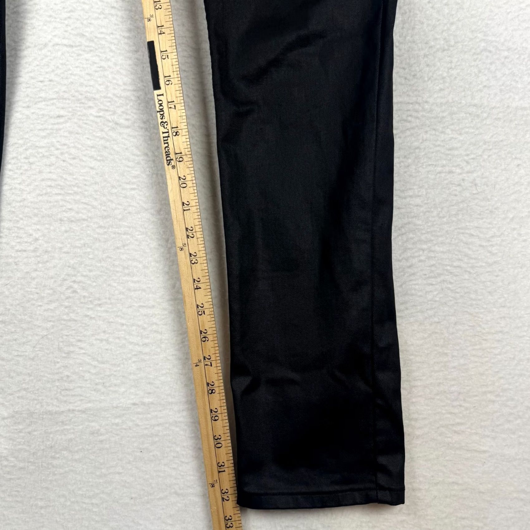 Denime SERENaDE Mens Jeans 36x32 Black Waxed Fitted Denim Stretch 5-Pocket Design EUC Vintage No Size US 36 / EU 52 - 7 Thumbnail