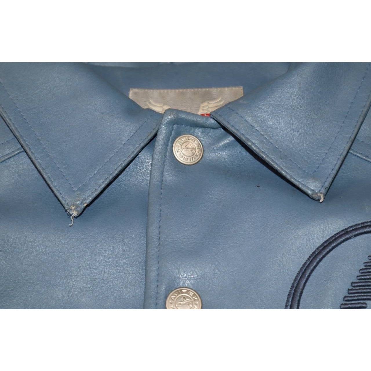 Avirex 90s Avirex Blue Leather Varsity Jacket Women M Size M / US 6-8 / IT 42-44 - 14 Thumbnail