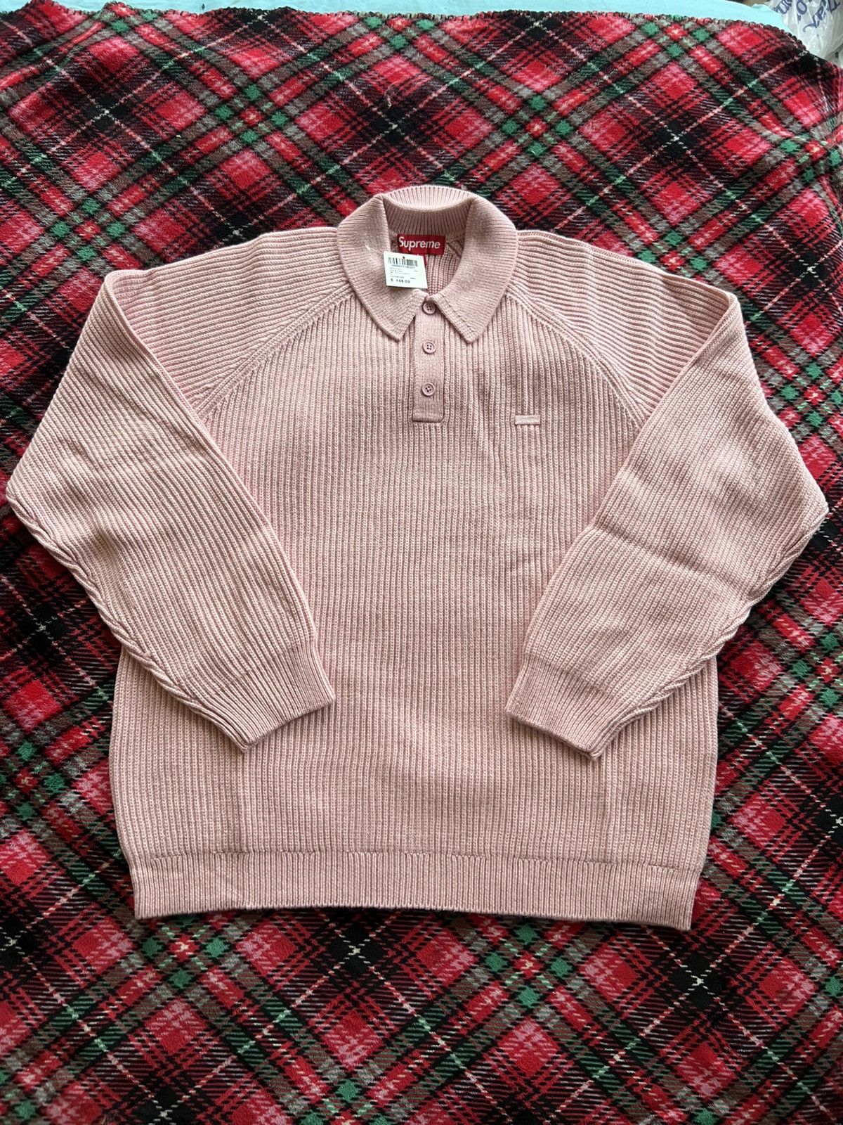 最安値 Supreme Small Box Polo Sweater \"Pink Supreme Small Box Polo Sweater (FW24) Pink Men's - FW24 - US