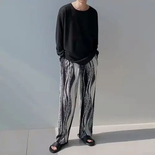 Japanese Brand Korean fashion black tie-dye pleats pants trousers Size US 30 / EU 46 - 8 Thumbnail