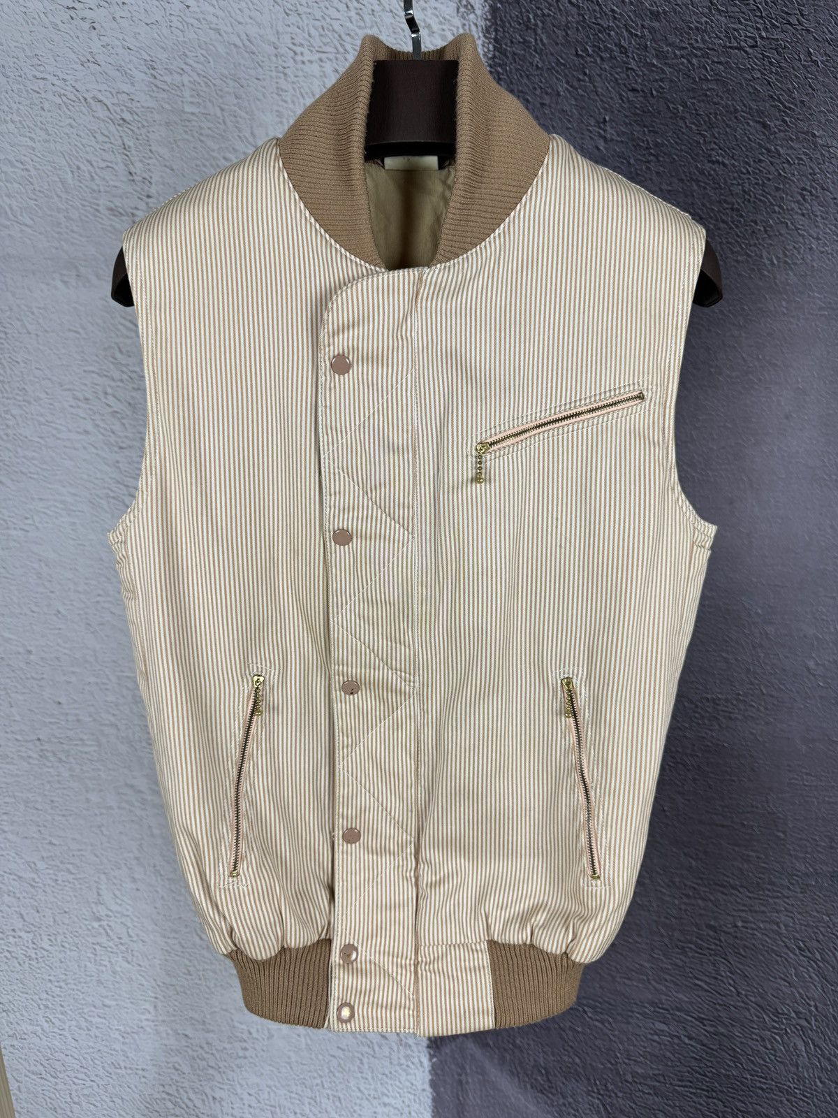 Global Work × Vintage Vintage Workwear striped 90s Globe Metal Works vest gilet Size US S / EU 44-46 / 1 - 2 Thumbnail