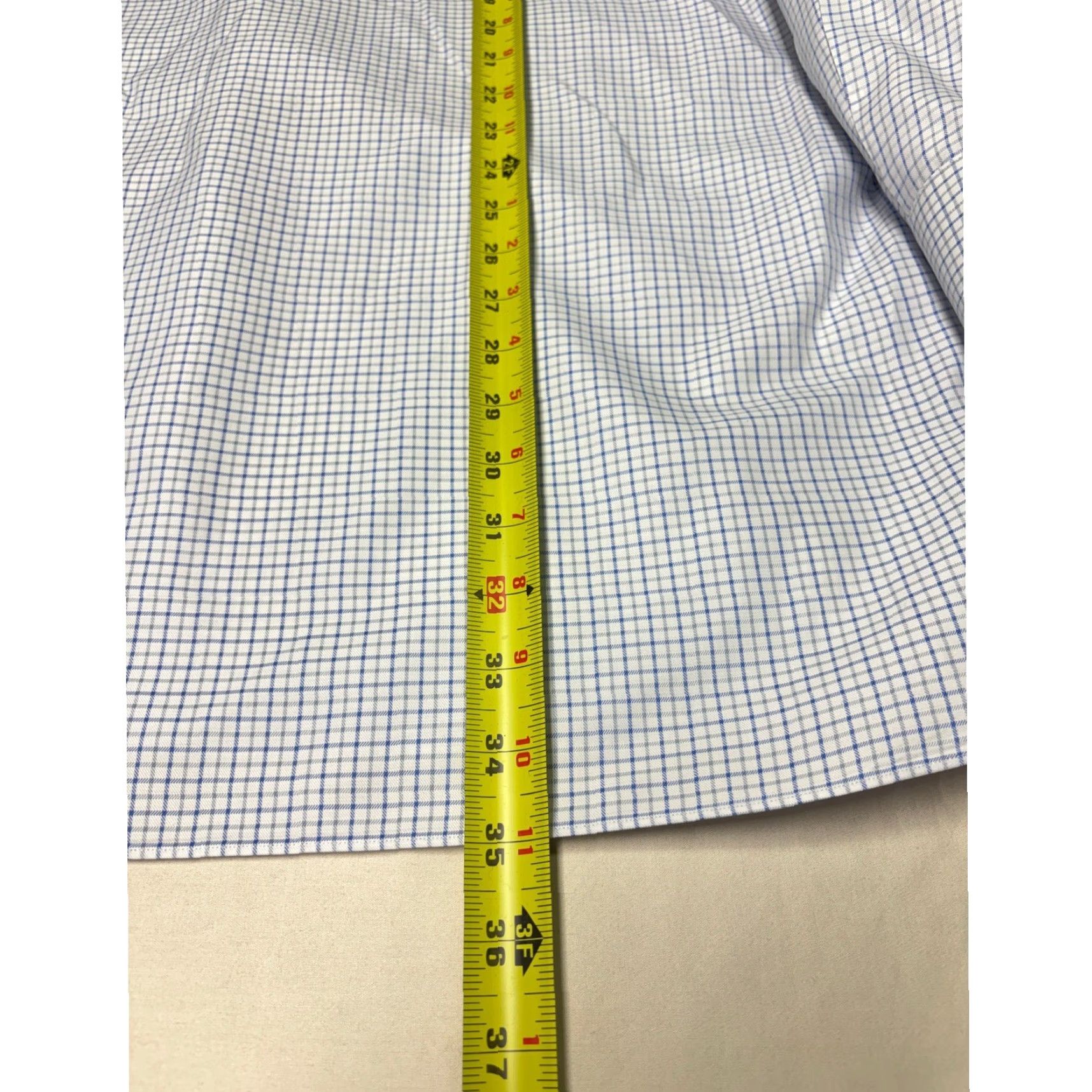 Vintage Luigi Borrelli Napoli Mens Shirt 17.5 44 Blue White Micro Check Made Italy Dress Shirt Classic Fit Size US XXL / EU 58 / 5 - 7 Thumbnail
