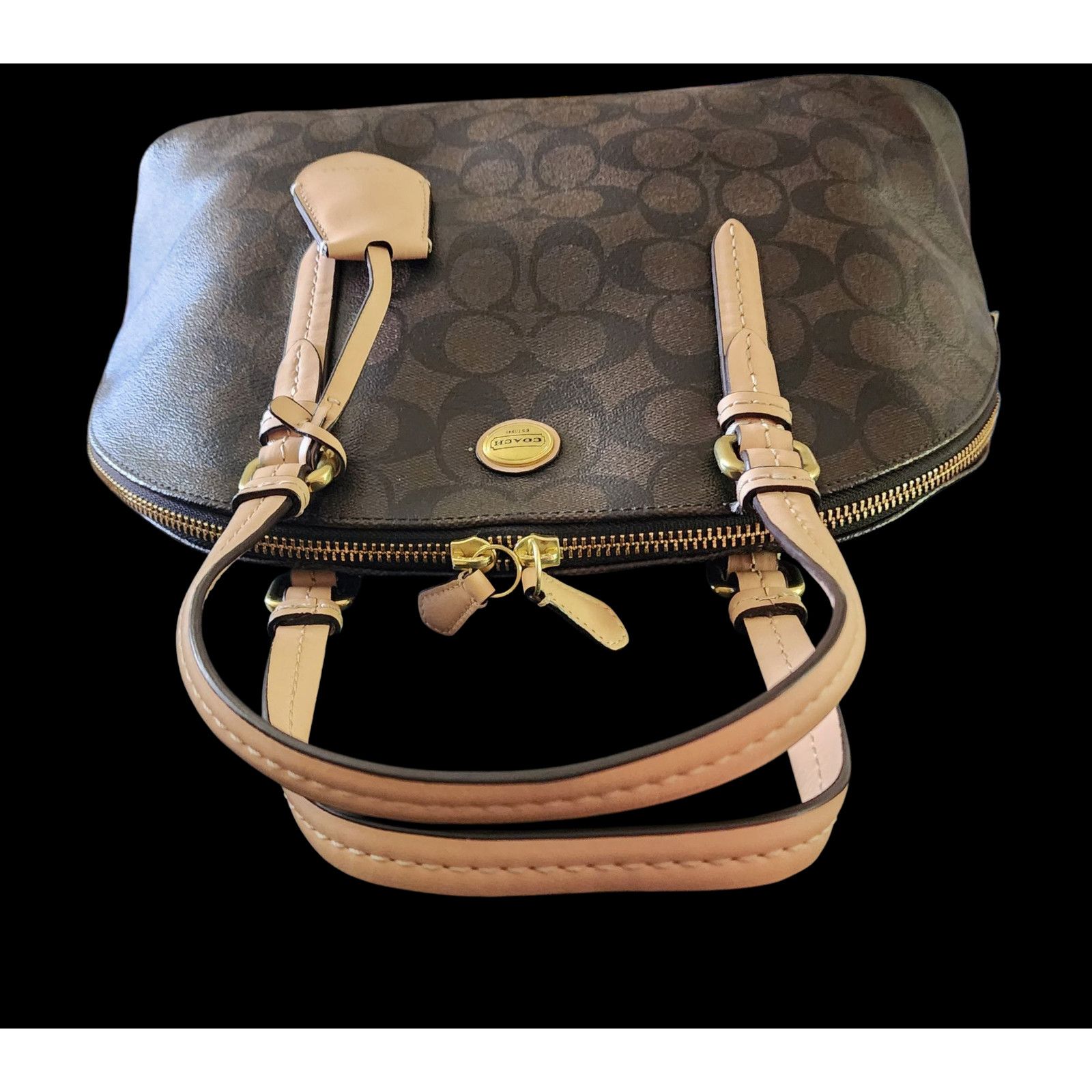 Coach Coach F26184 Signature Petyon Cora Brown Coated Canvas Domed Size ONE SIZE - 8 Thumbnail