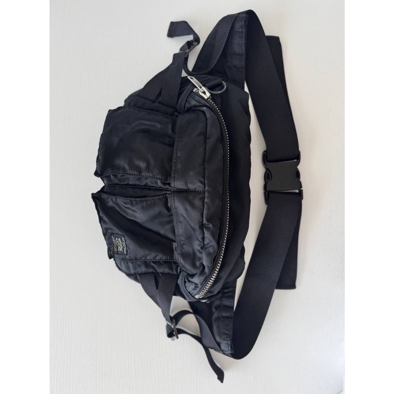 Porter Tanker Messenger Waist Bag Black Nylon, Men's