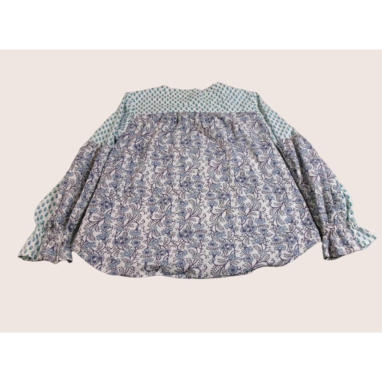 Vintage Sundance Shirt Women M Blue Floral Button Ruffle Tunic Boho Patchwork Coast Relaxed Cotton Blouse Long Sleeve Casual Womens Size M / US 6-8 / IT 42-44 - 1 Thumbnail