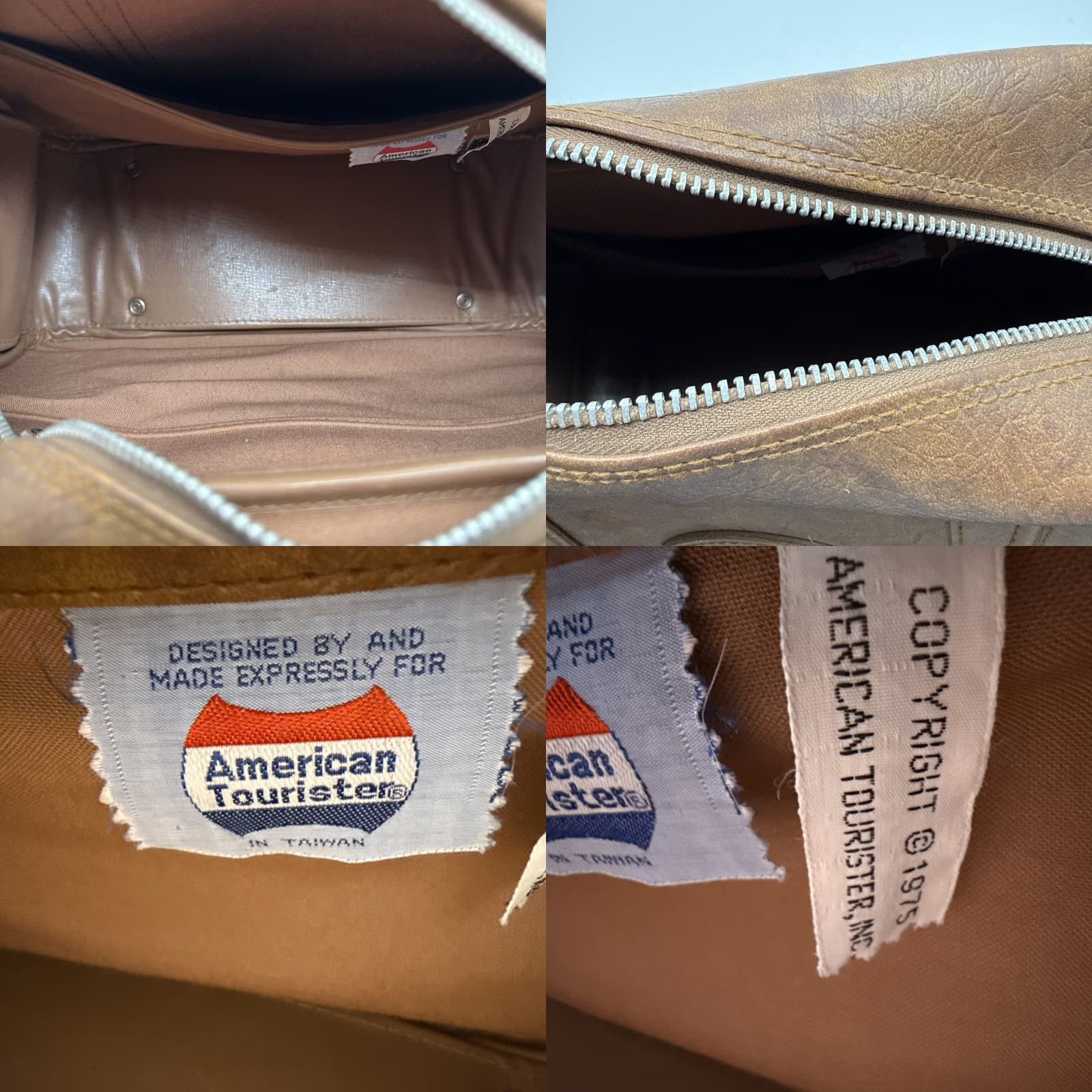 Vintage VINTAGE American Tourister Shoulder Bag 1970s Faux Leather Brown Carry-On Unisex Adult Size ONE SIZE - 8 Thumbnail