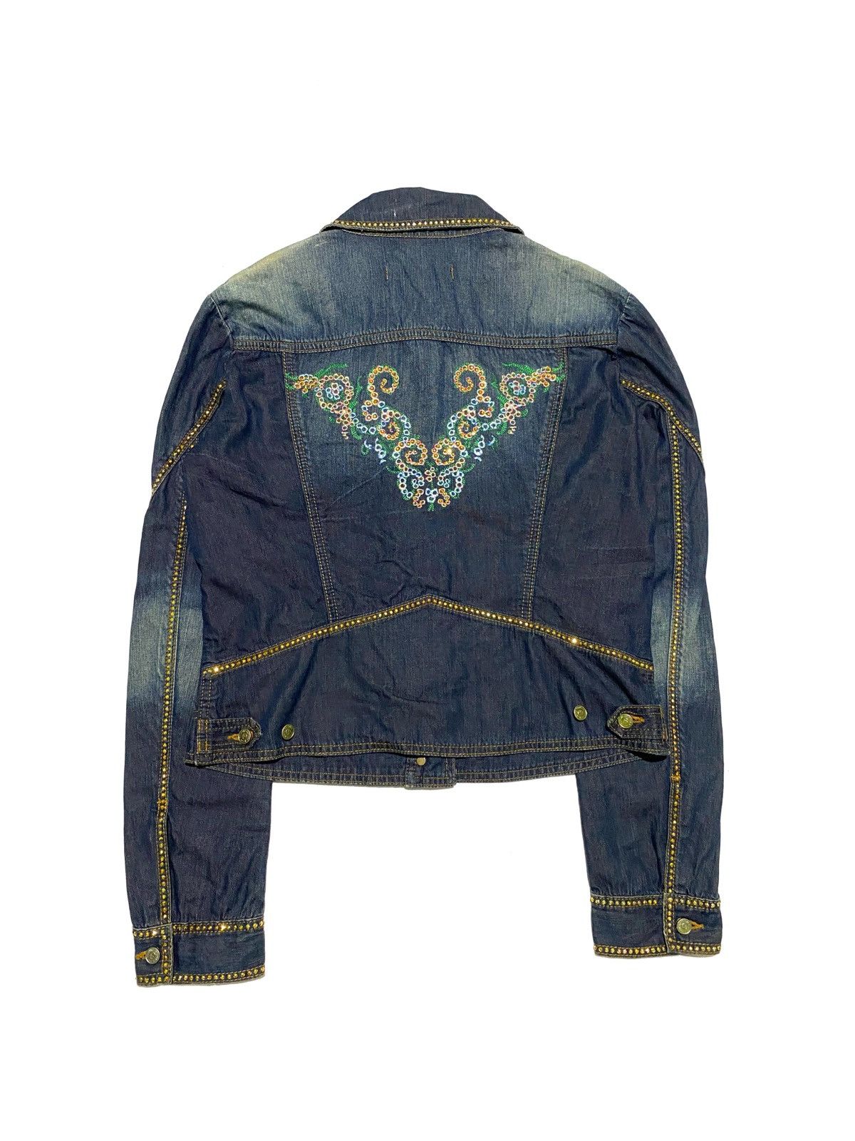 Versace Jeans Couture VERSACE JEAN COUTURE STUDDED DISTRESSED DENIM JACKET Size M / US 6-8 / IT 42-44 - 11 Thumbnail