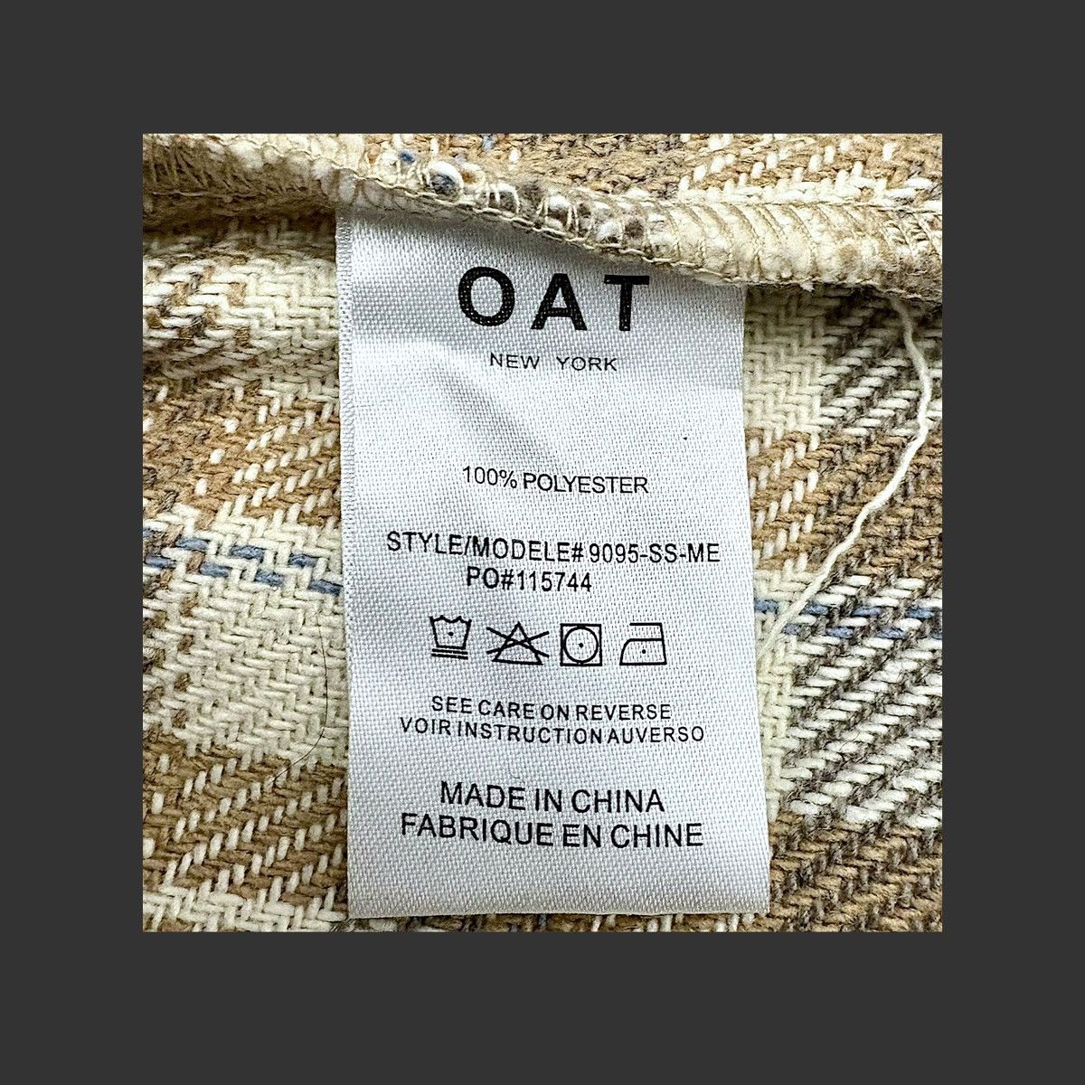 Other Oat NY Women’s Warm Plaid Pattern Tan White Shaket Sz L Size L / US 10 / IT 46 - 11 Thumbnail