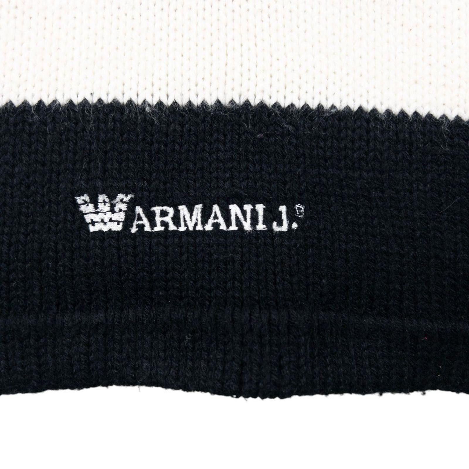Other Vintage Armani Jeans Striped Knit Scarf Size ONE SIZE - 4 Thumbnail