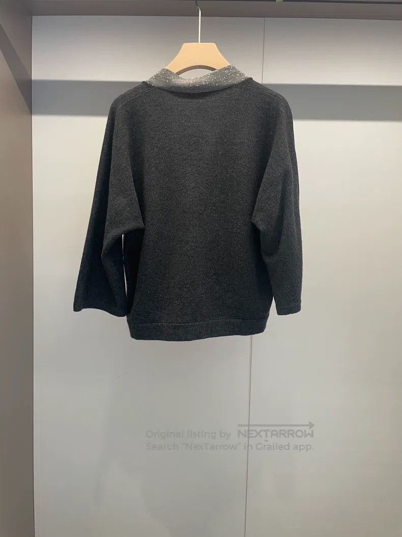 Brunello Cucinelli Brunello Cucinelli Black-grey beaded cashmere cardigan Size M / US 6-8 / IT 42-44 - 2 Thumbnail