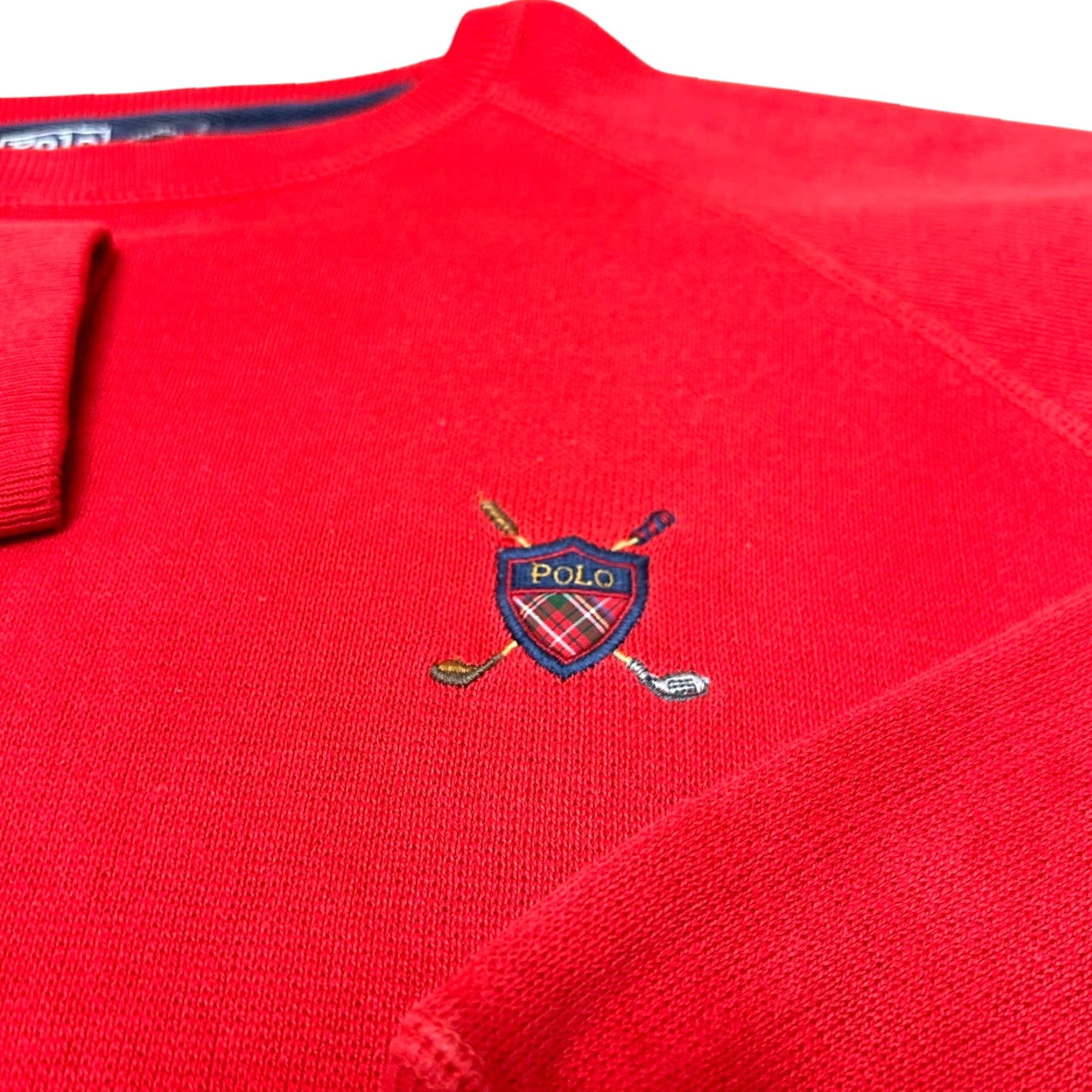 Polo Ralph Lauren VINTAGE Polo Ralph Lauren Sweater Adult L Red 80s Golf Club Crest Mens Size US L / EU 52-54 / 3 - 2 Thumbnail