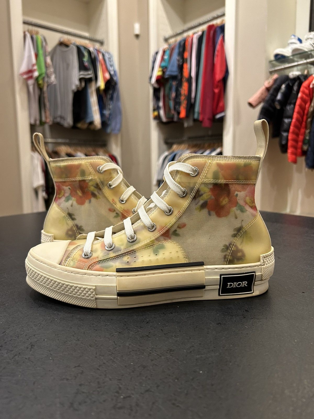 Dior Dior B23 Floral High Top Sneakers Size US 5 / EU 37 - 2 Thumbnail