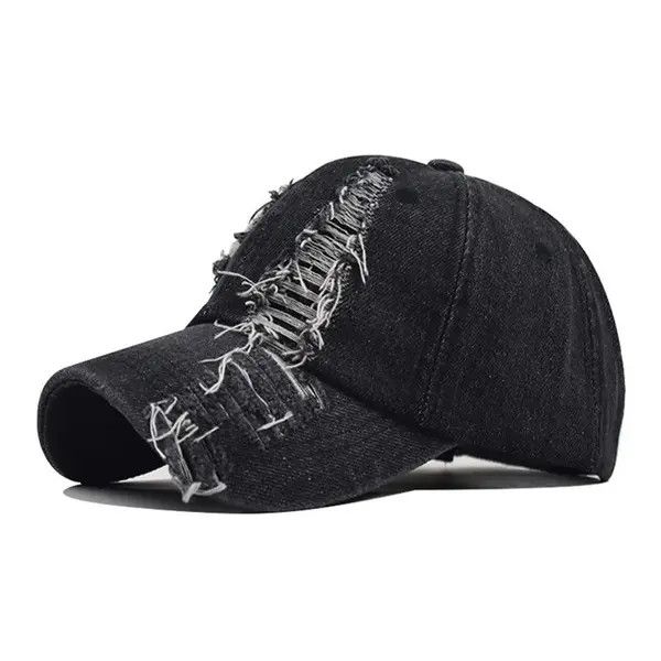 VIBE Distressed Baseball Cap Washed y2k Size ONE SIZE - 8 Thumbnail