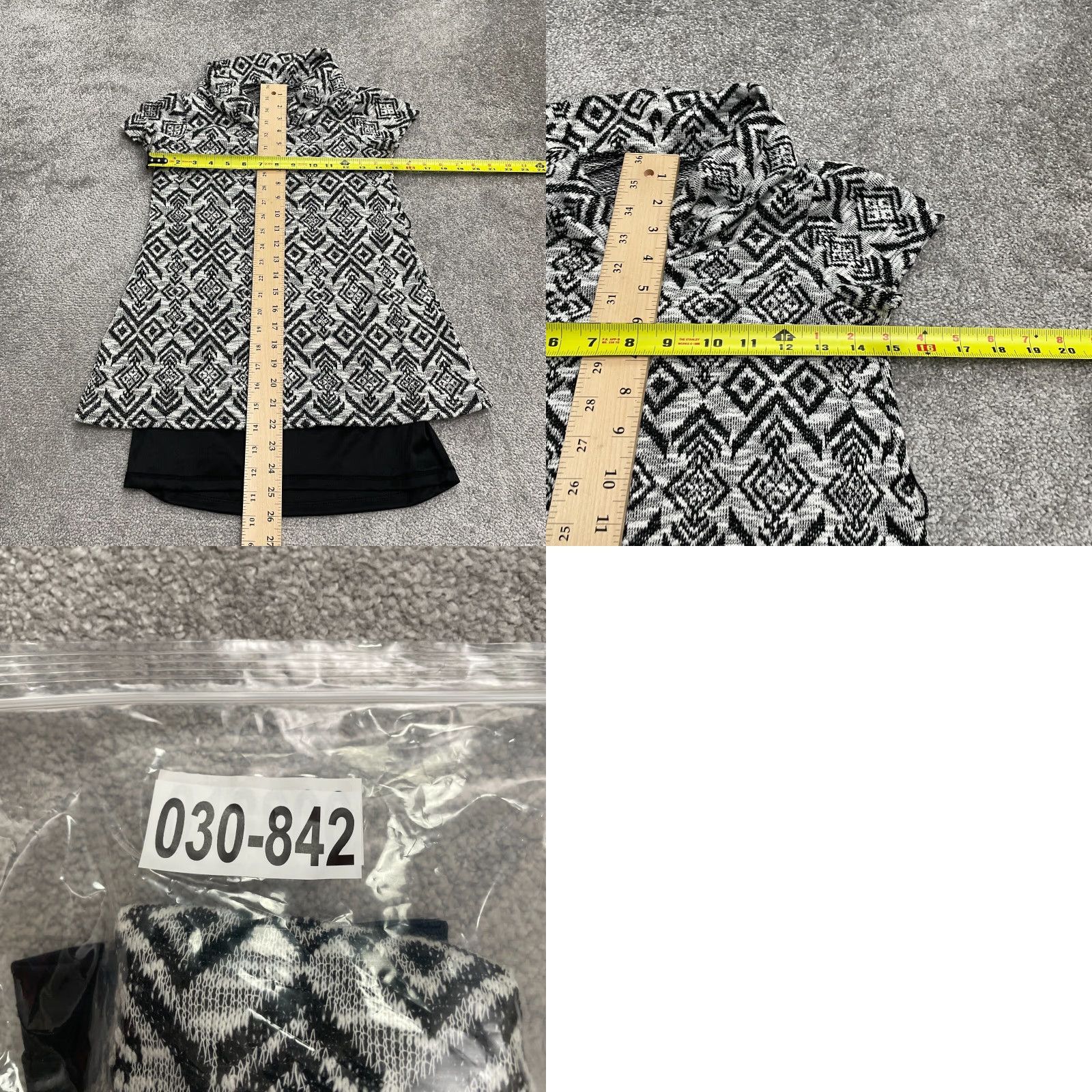 Faded Glory Faded Glory Sweater Dress Juniors L Black White Geometric Aztec Cowl Neck Dress Size L / US 10 / IT 46 - 8 Thumbnail