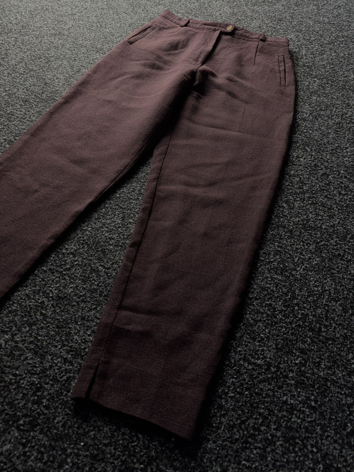 Designer Japanese Minimalist Wool Trousers Issey Miyake Style Size 27" / US 4 / IT 40 - 2 Thumbnail
