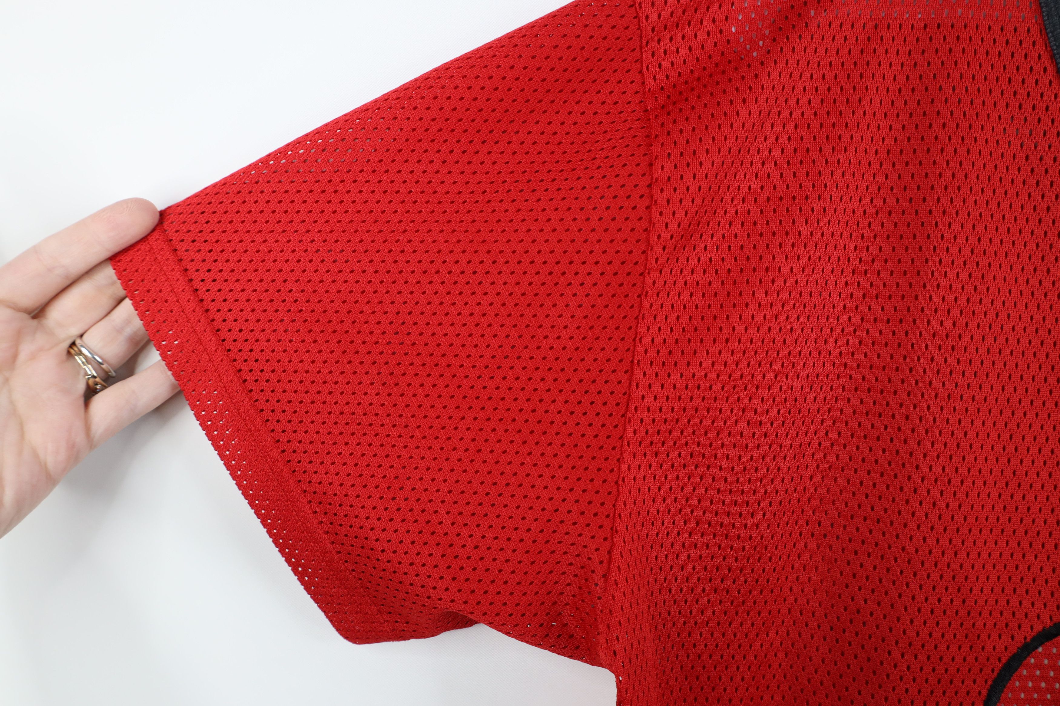 Vintage Vintage 90s Ohio State University Mesh Jersey T-Shirt Red Size US L / EU 52-54 / 3 - 8 Thumbnail