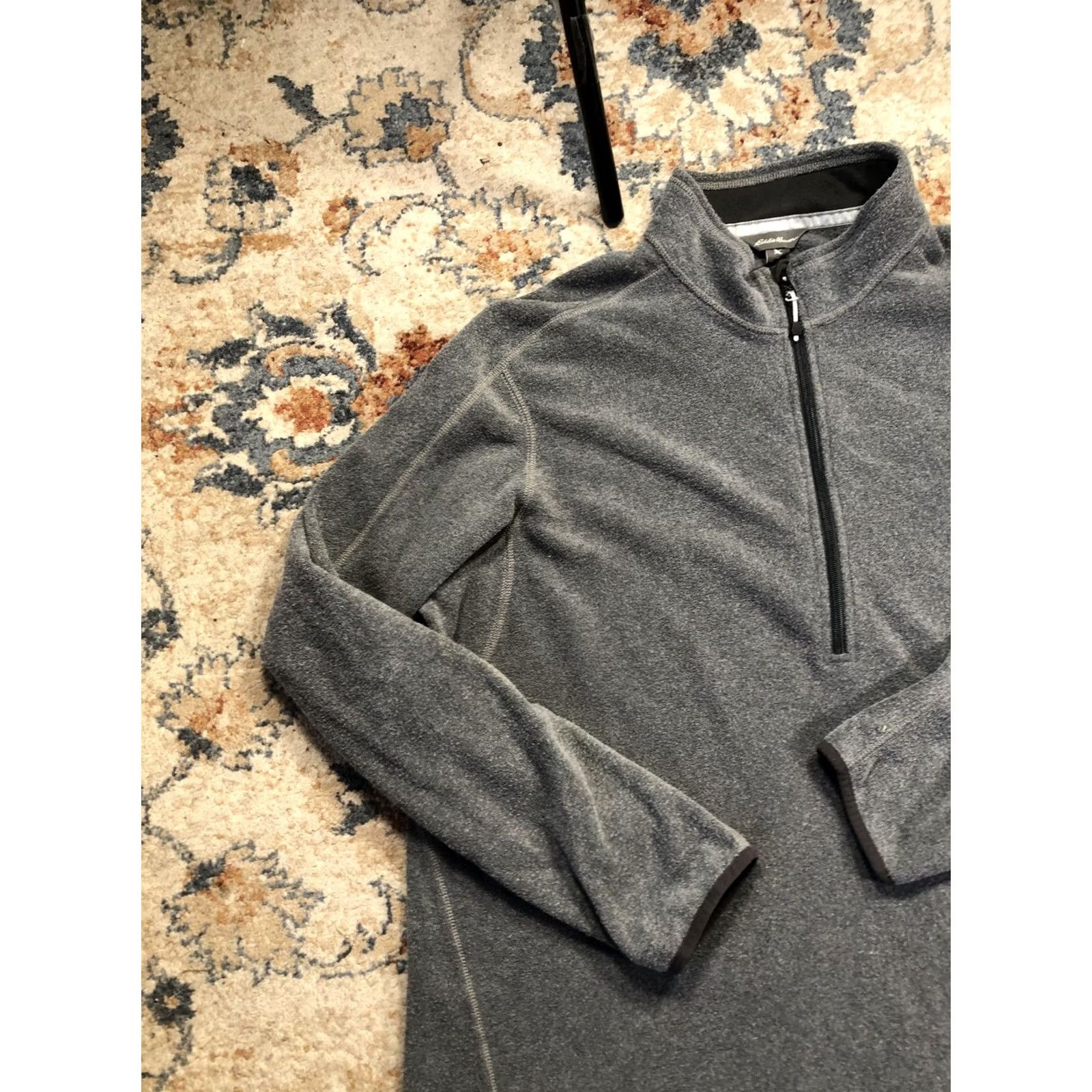 Eddie Bauer Eddie Bauer Sweater Mens 2XLT Gray Fleece Quarter Zip Mock Neck Pullover Outdoor Size US XXL / EU 58 / 5 - 3 Thumbnail