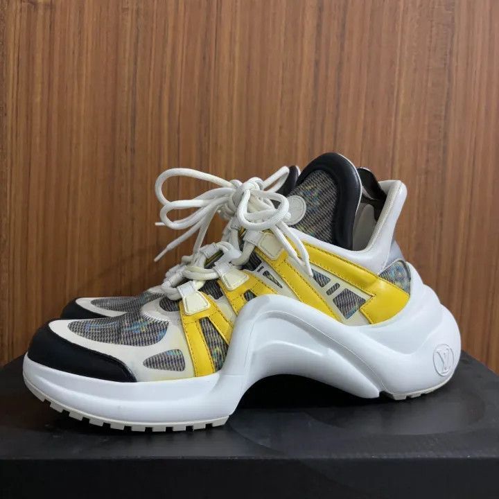 Louis Vuitton Louis Vuitton Sporty Casual Sneakers in White and Yellow -2 Size US 8.5 / EU 41-42 - 1 Thumbnail