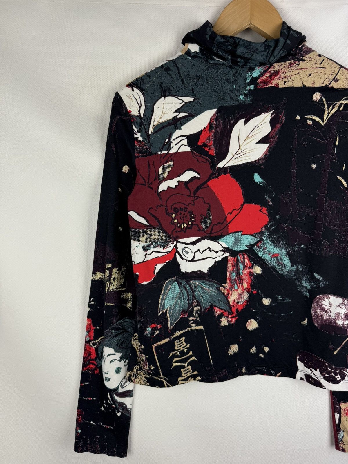 Just Cavalli × Roberto Cavalli Roberto Just Cavalli Japanese Pattern Nylon Sweater Tunic Size L / US 10 / IT 46 - 16 Thumbnail