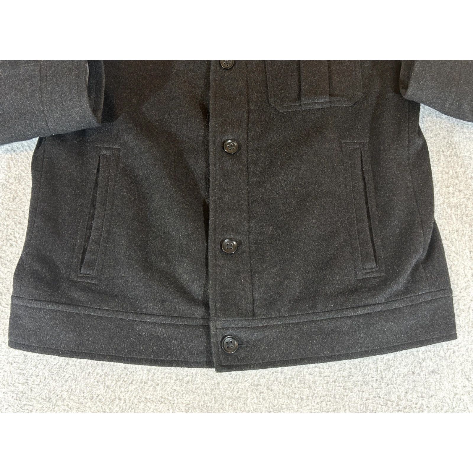 Banana Republic Banana Republic Jacket Mens M Gray Bomber Wool Full Zip Insulated Knit Collar Pockets Button Size US M / EU 48-50 / 2 - 2 Thumbnail