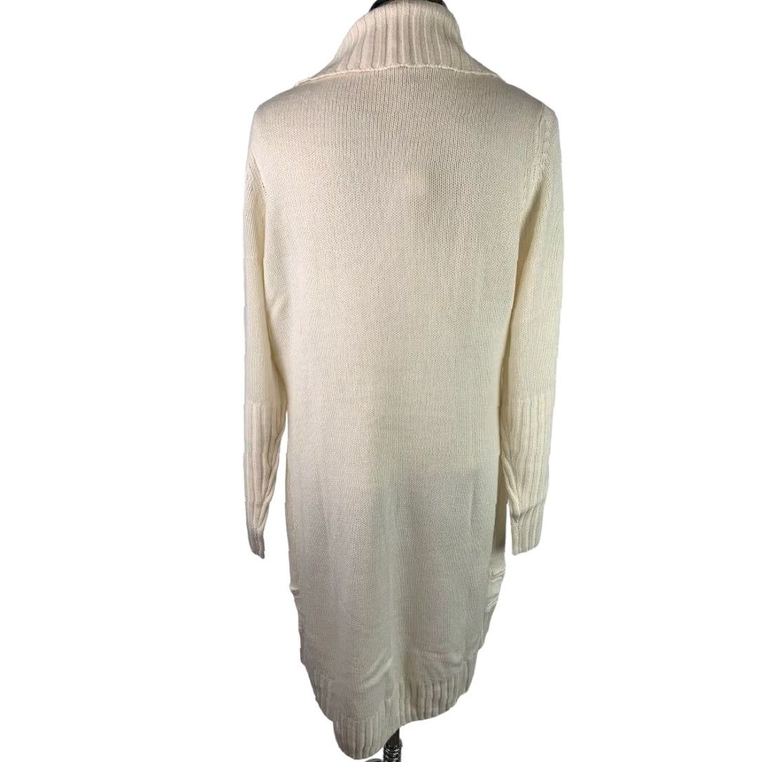 Vintage Motto Cardigan Sweater Women Medium Ivory Long Size M / US 6-8 / IT 42-44 - 6 Thumbnail