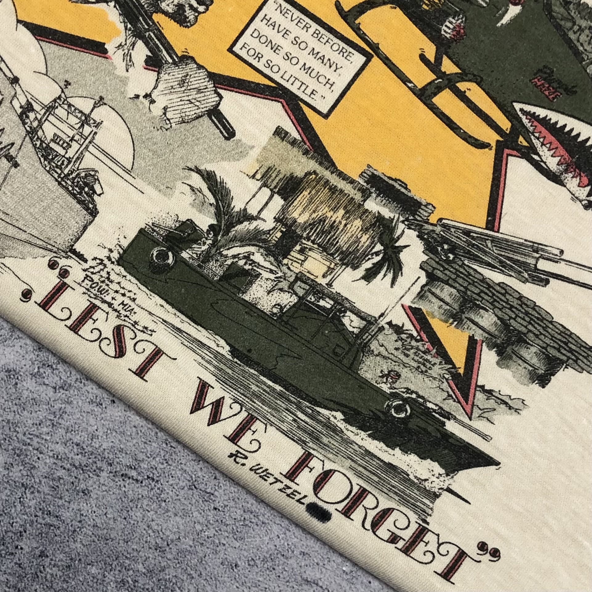Vintage 90s Vietnam Vets Lest We Forget R. Wetzel Tee Size US L / EU 52-54 / 3 - 6 Thumbnail