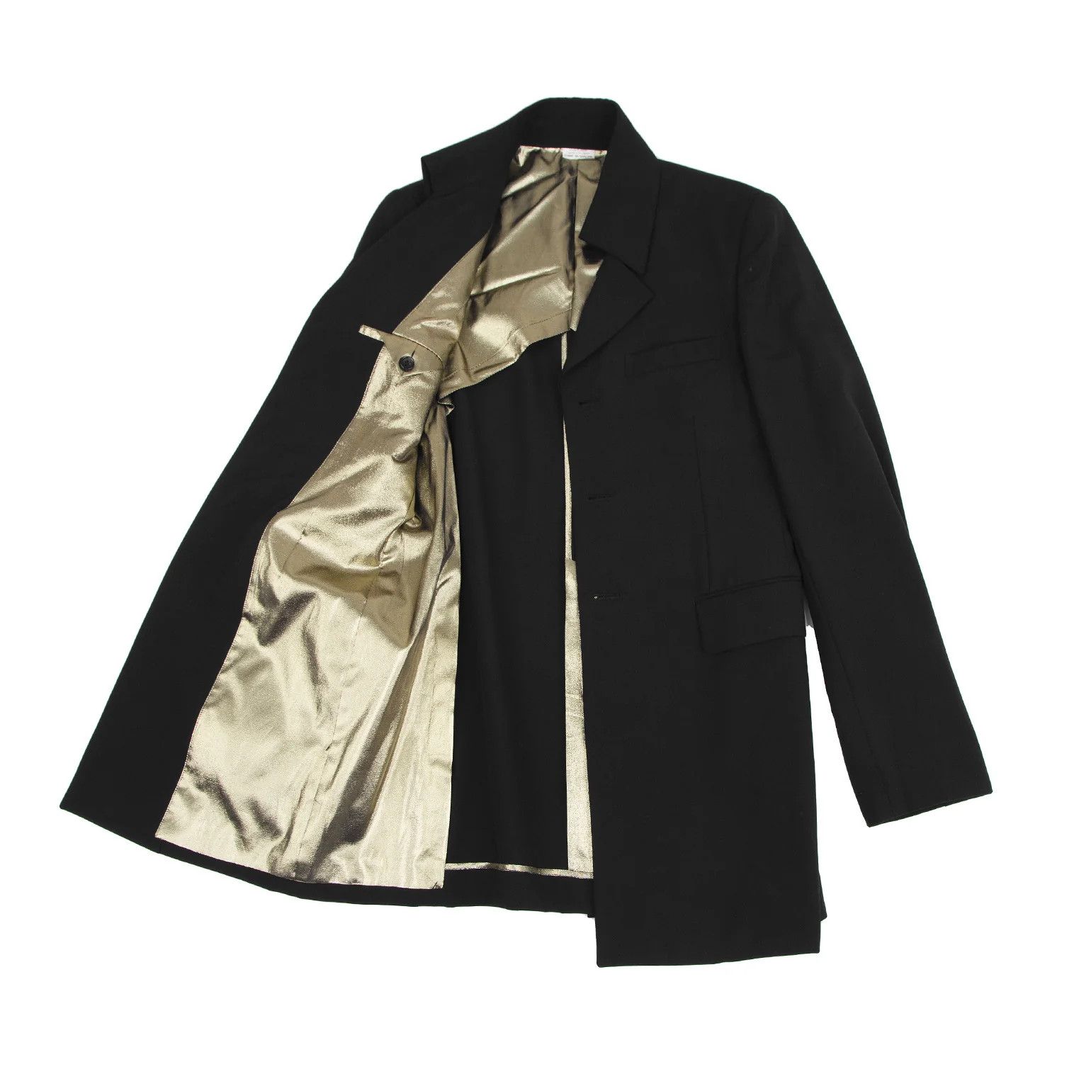 Comme des Garcons Homme Plus Metallic Wool Long Jacket in Black Size S Size US S / EU 44-46 / 1 - 1 Preview