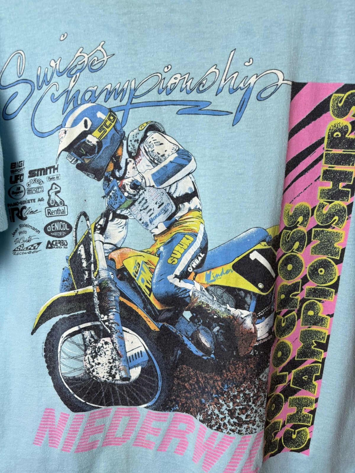 Vintage 80-90’s Vintage Motocross Championships Racing T Shirt Size US L / EU 52-54 / 3 - 10 Thumbnail