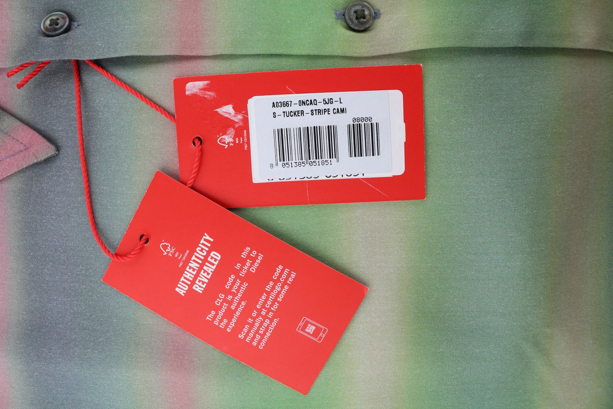 Diesel S-TUCKER-STRIPE L Patterned Buttoned 40498 Size US L / EU 52-54 / 3 - 6 Thumbnail