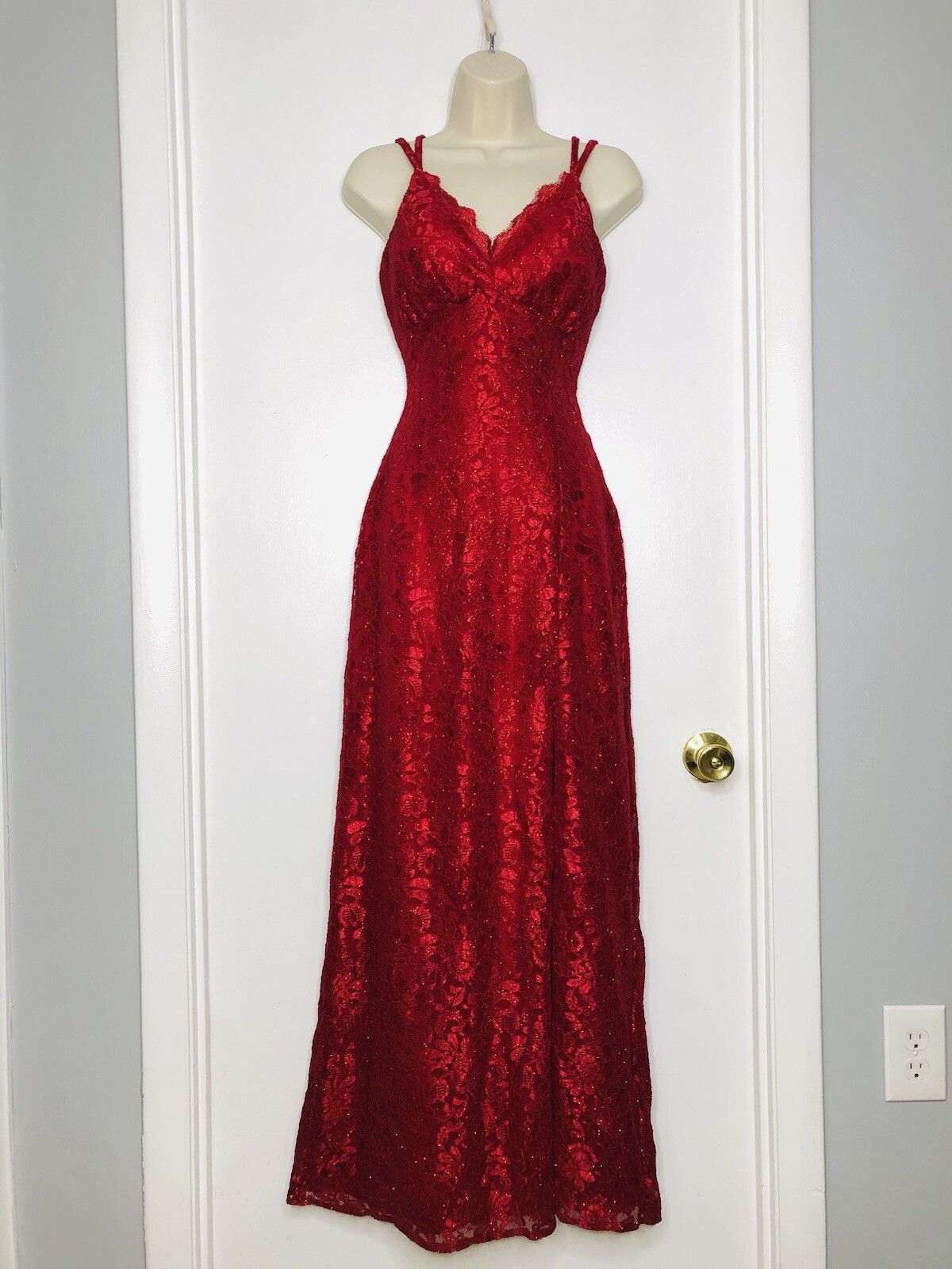 Other Morgan & Co Junior Babydoll Red Lace Prom Gown Dress Sz 5 Size S / US 4 / IT 40 - 3 Thumbnail